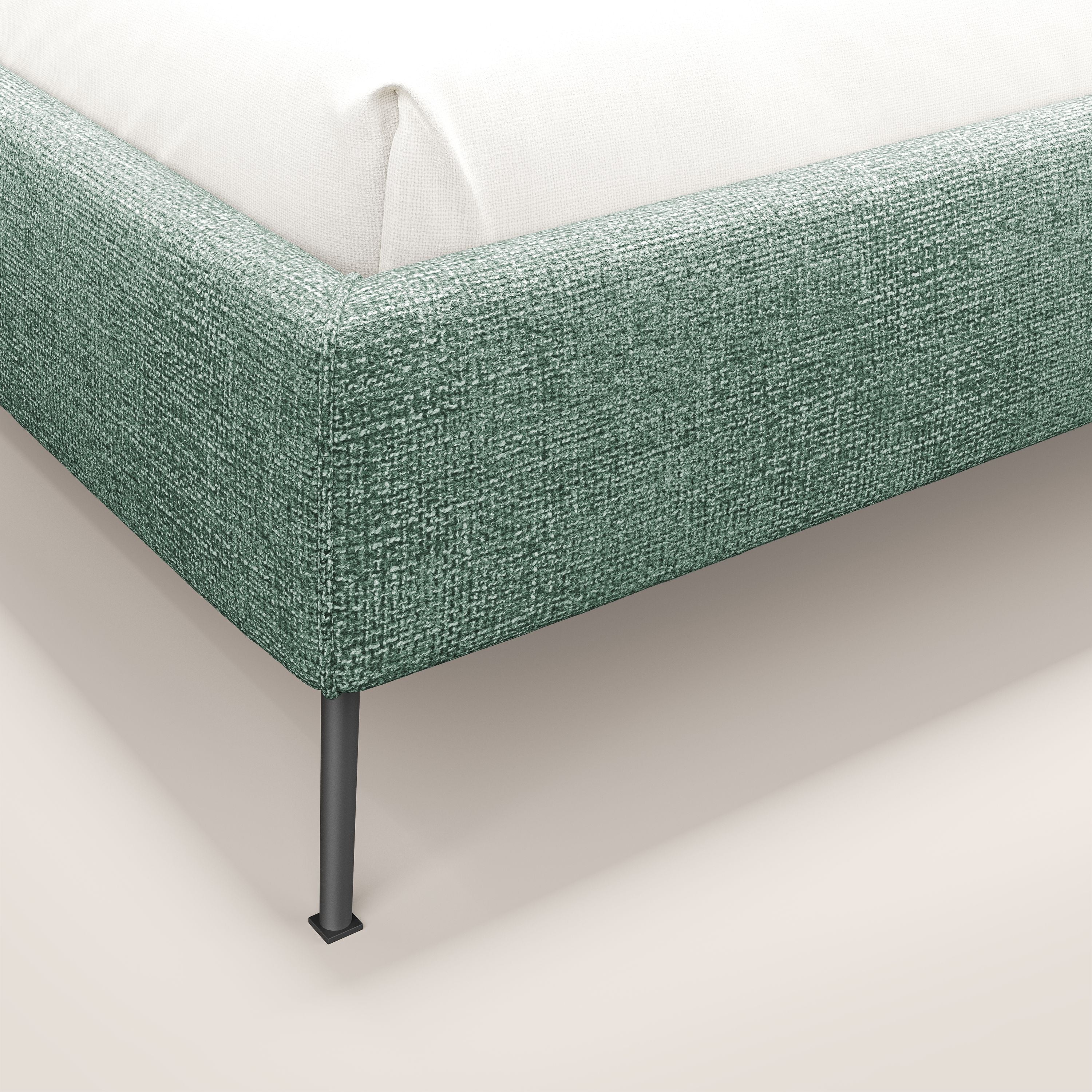 Steve sommier giroletto piedi alti in tessuto impermeabile T10 salvia - divani.store