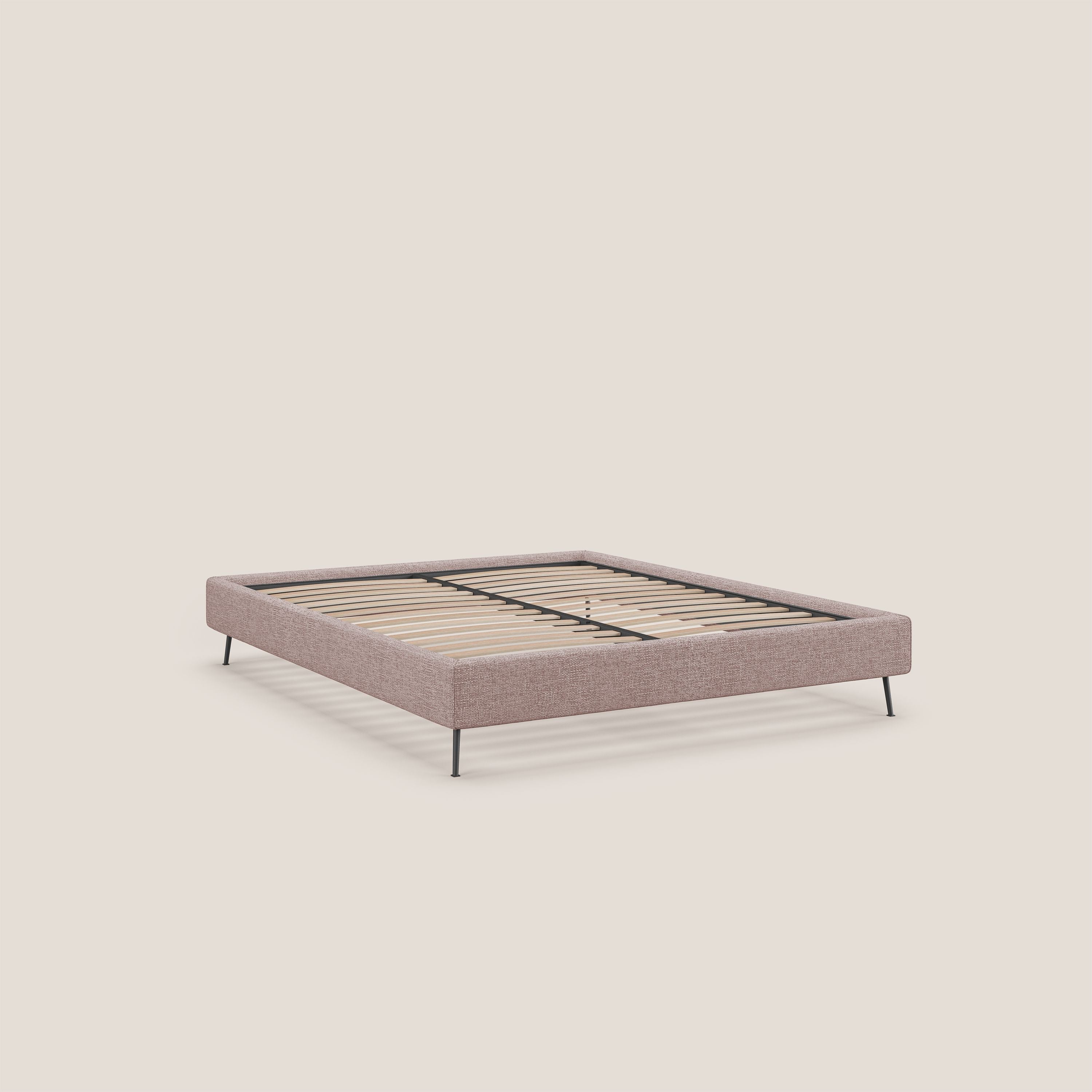 Steve sommier giroletto piedi alti in tessuto impermeabile T10 rosa - divani.store