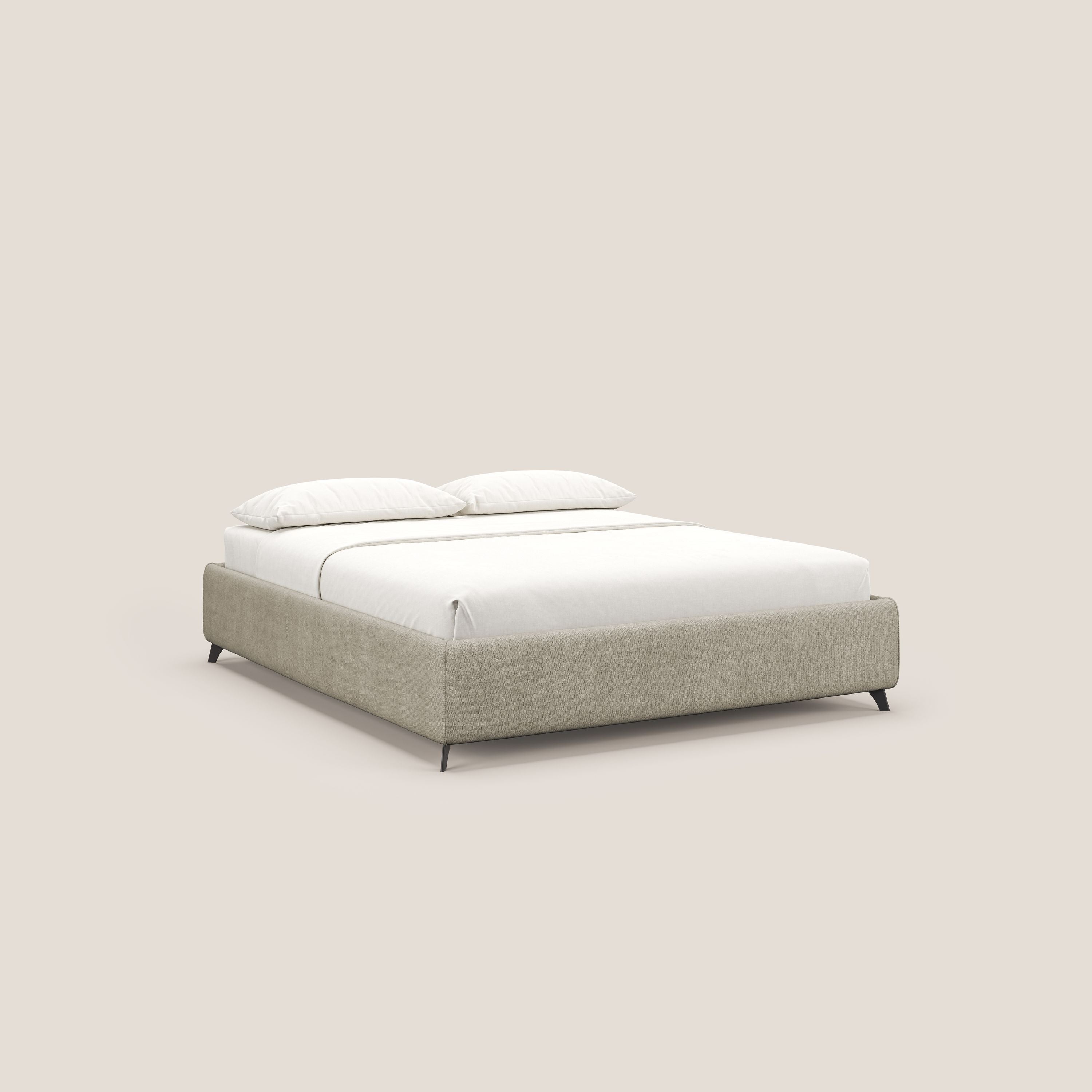 Sara sommier con giroletto contenitore in tessuto impermeabile T02 panna - divani.store