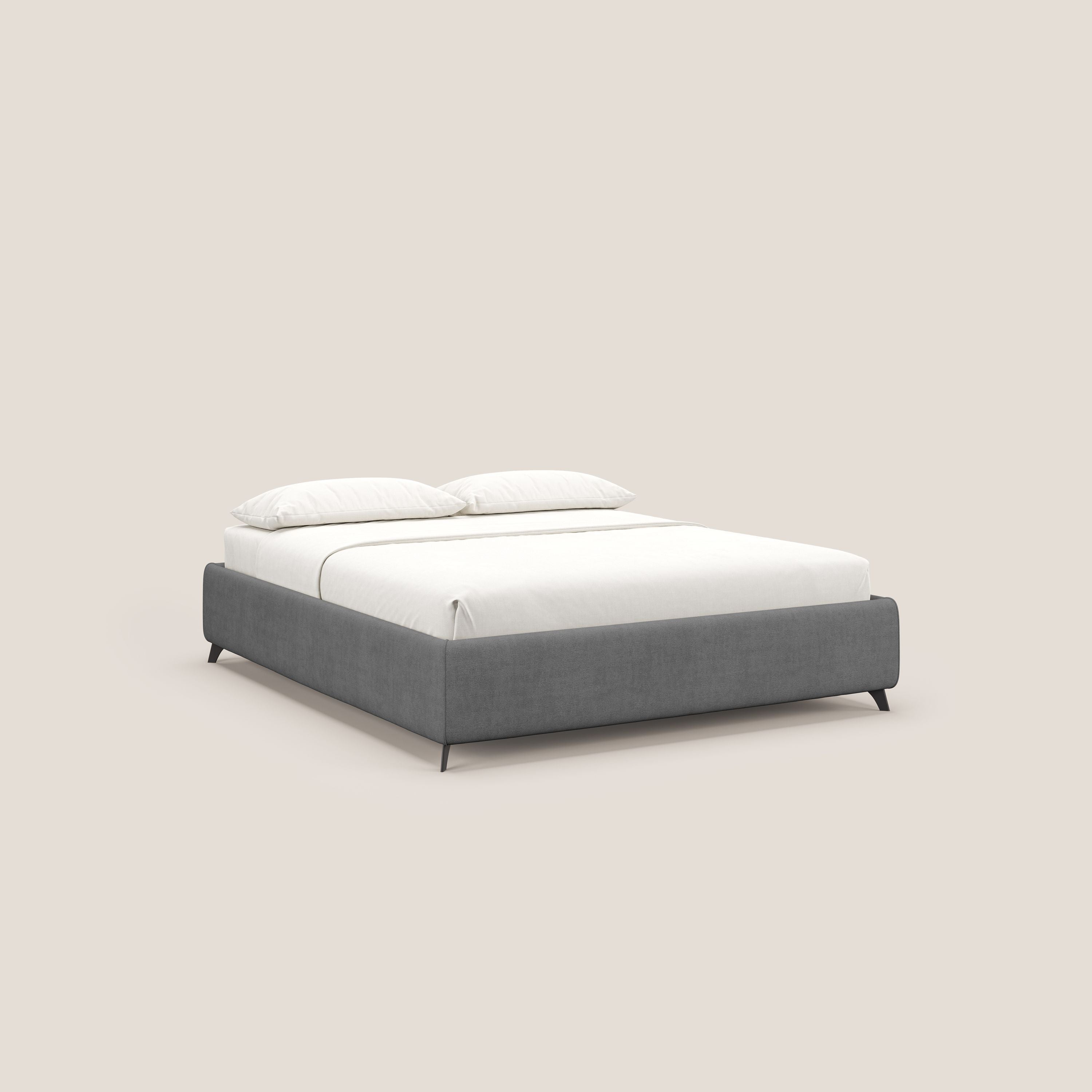 Sara sommier con giroletto contenitore in tessuto impermeabile T02 grigio - divani.store