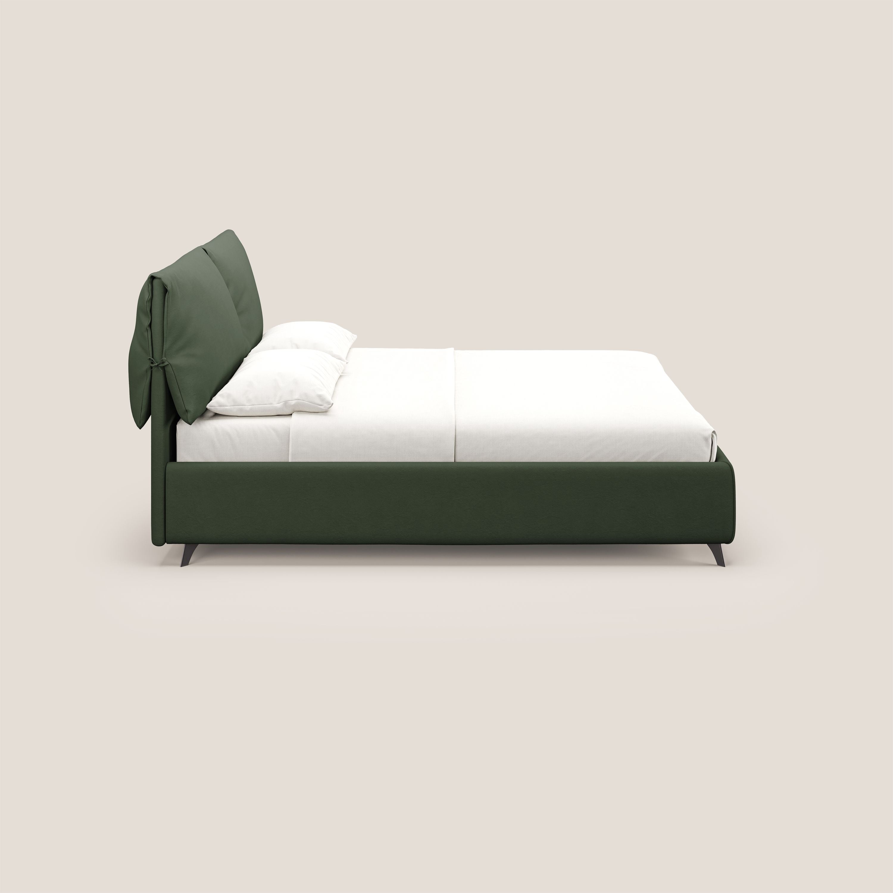 Susan letto imbottito contenitore completamente sfoderabile in microfibra smacchiabile T11 verde - divani.store
