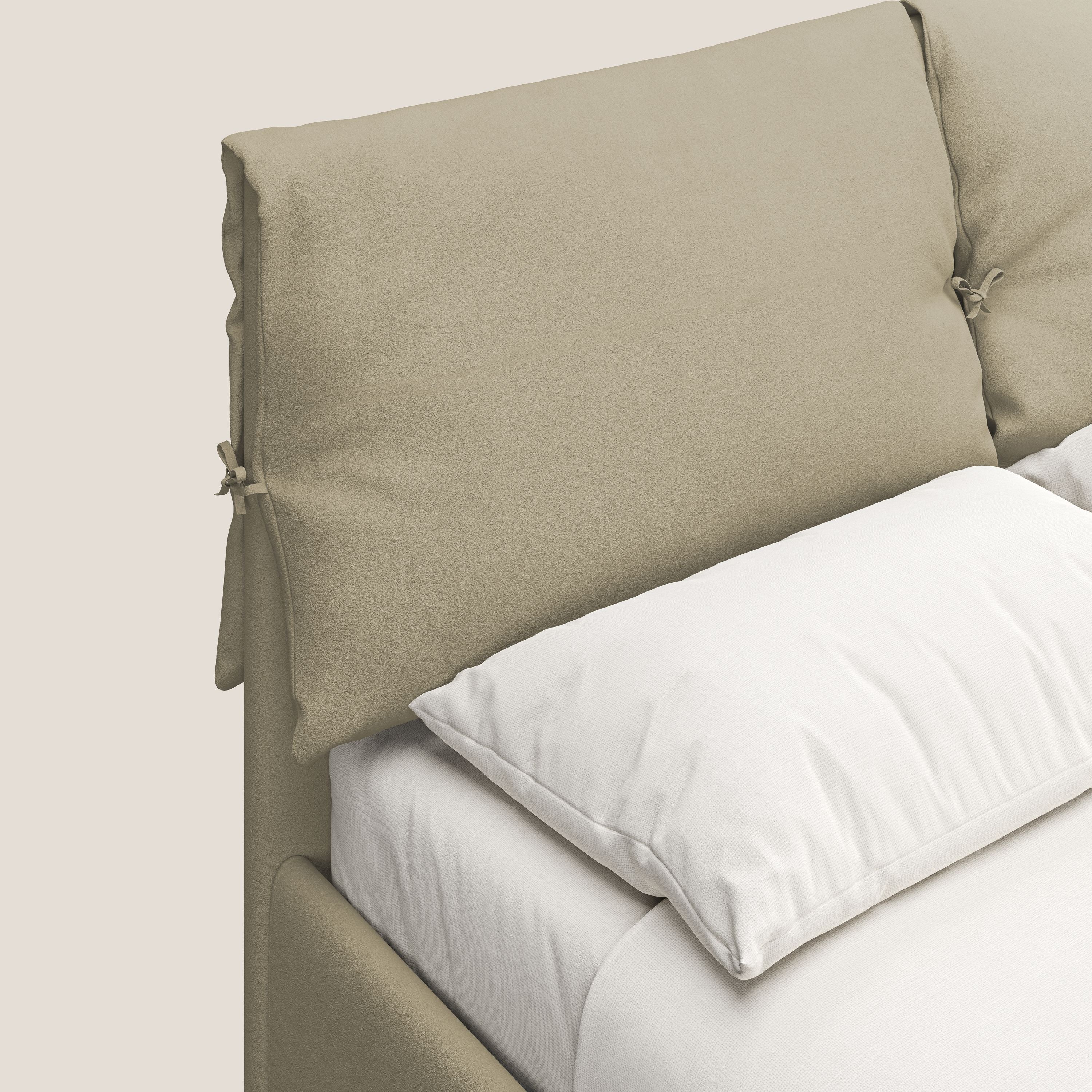 Susan letto imbottito contenitore completamente sfoderabile in microfibra smacchiabile T11 panna - divani.store