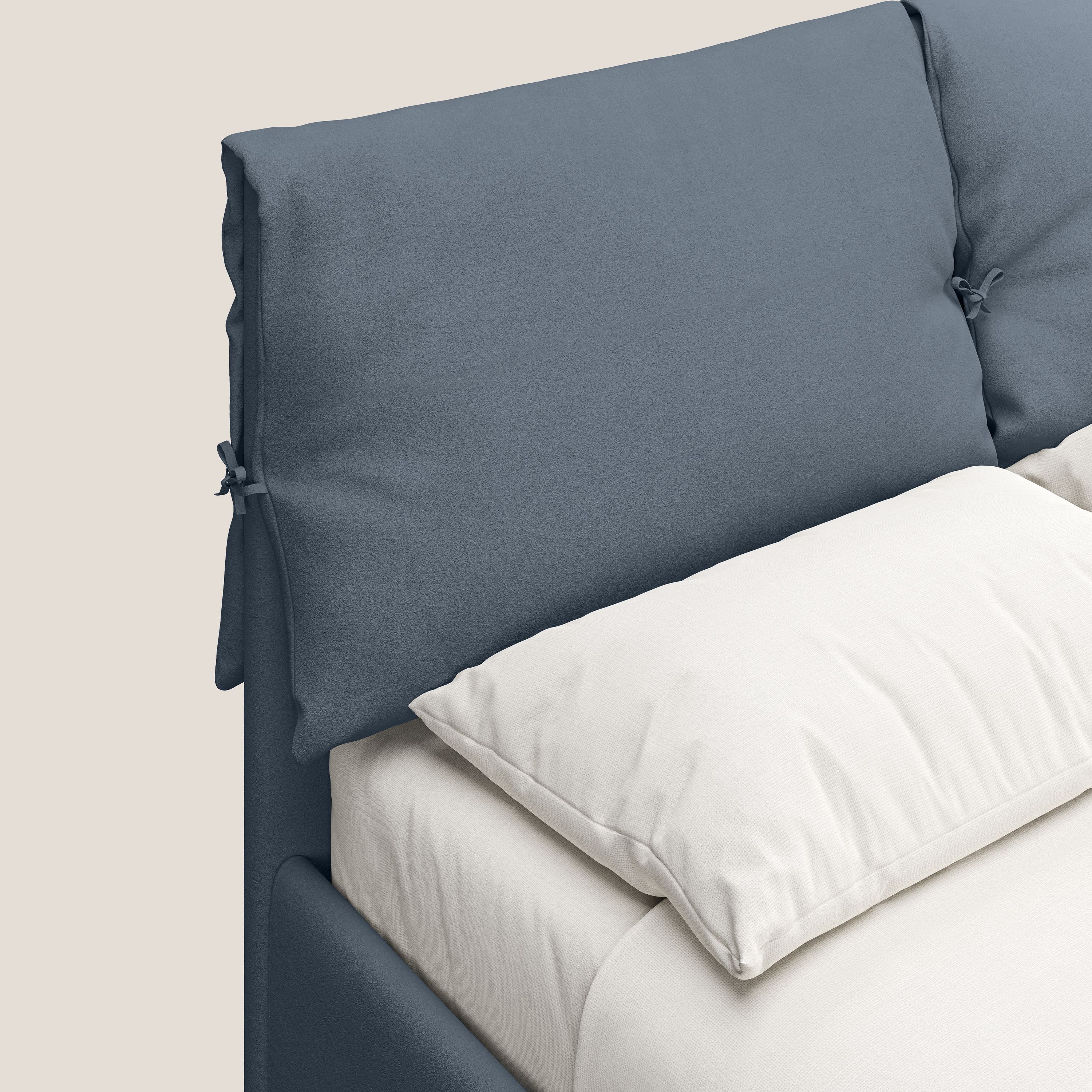 Susan letto imbottito contenitore completamente sfoderabile in microfibra smacchiabile T11 carta da zucchero - divani.store