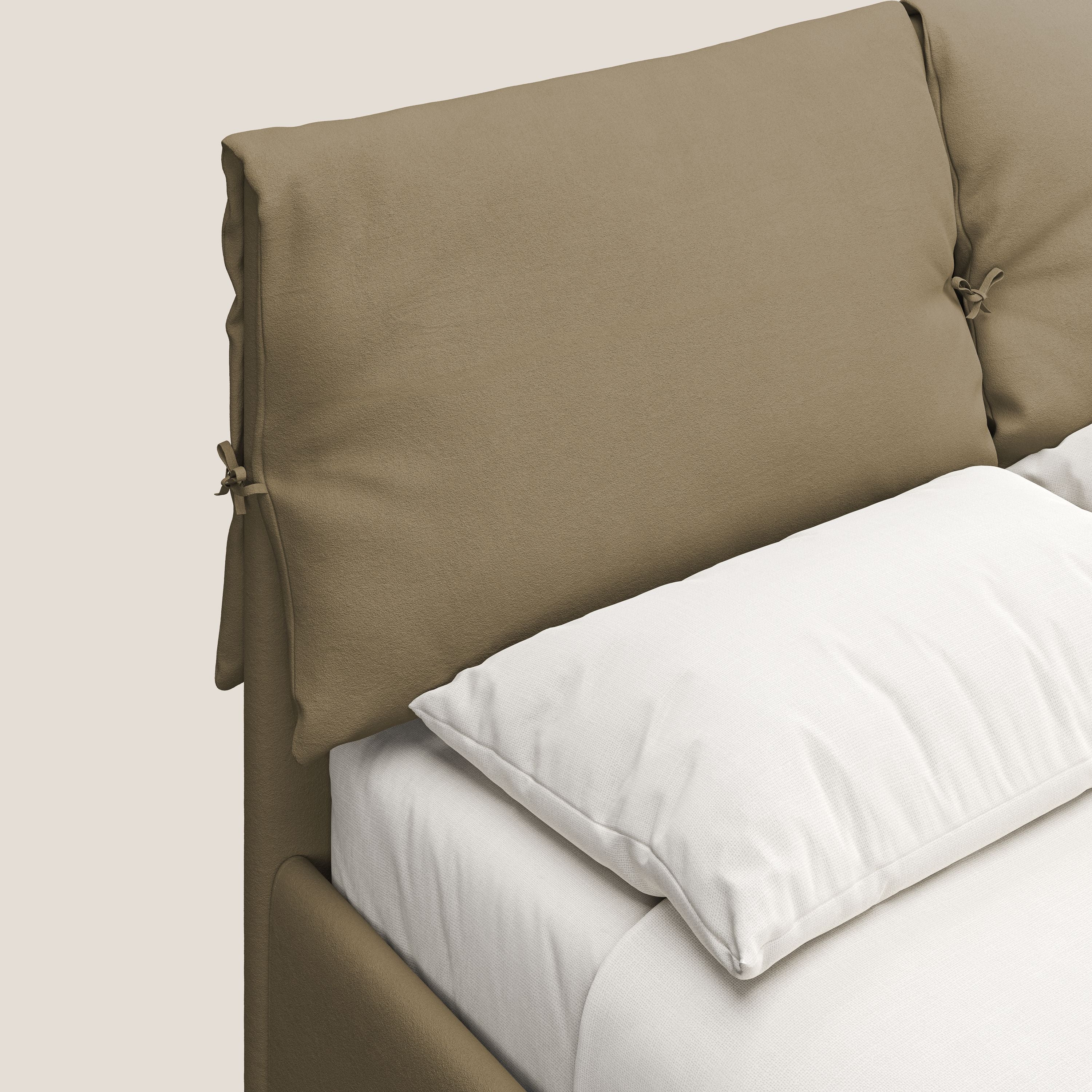 Susan letto imbottito contenitore completamente sfoderabile in microfibra smacchiabile T11 beige - divani.store