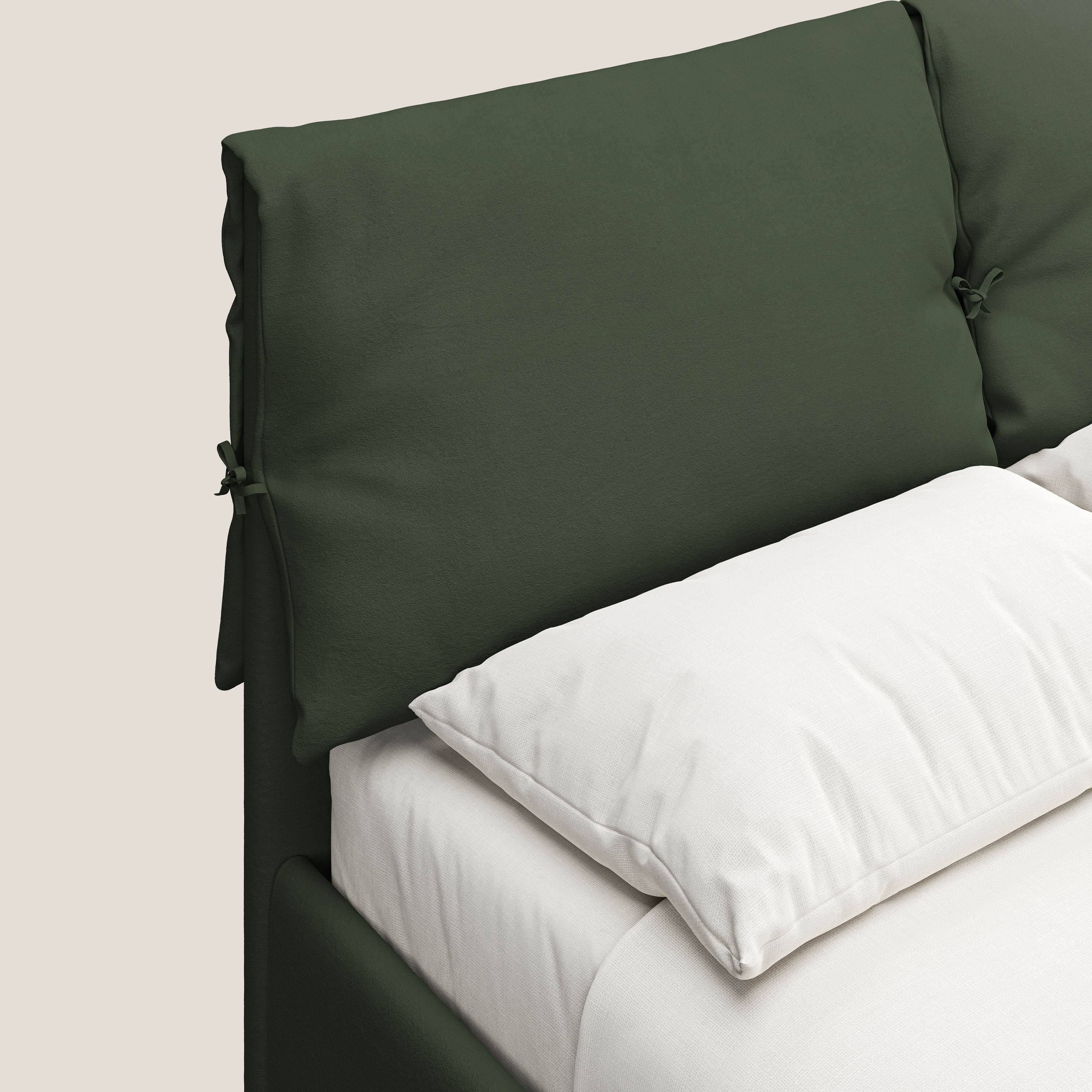 Susan letto imbottito contenitore completamente sfoderabile in microfibra smacchiabile T11 verde - divani.store