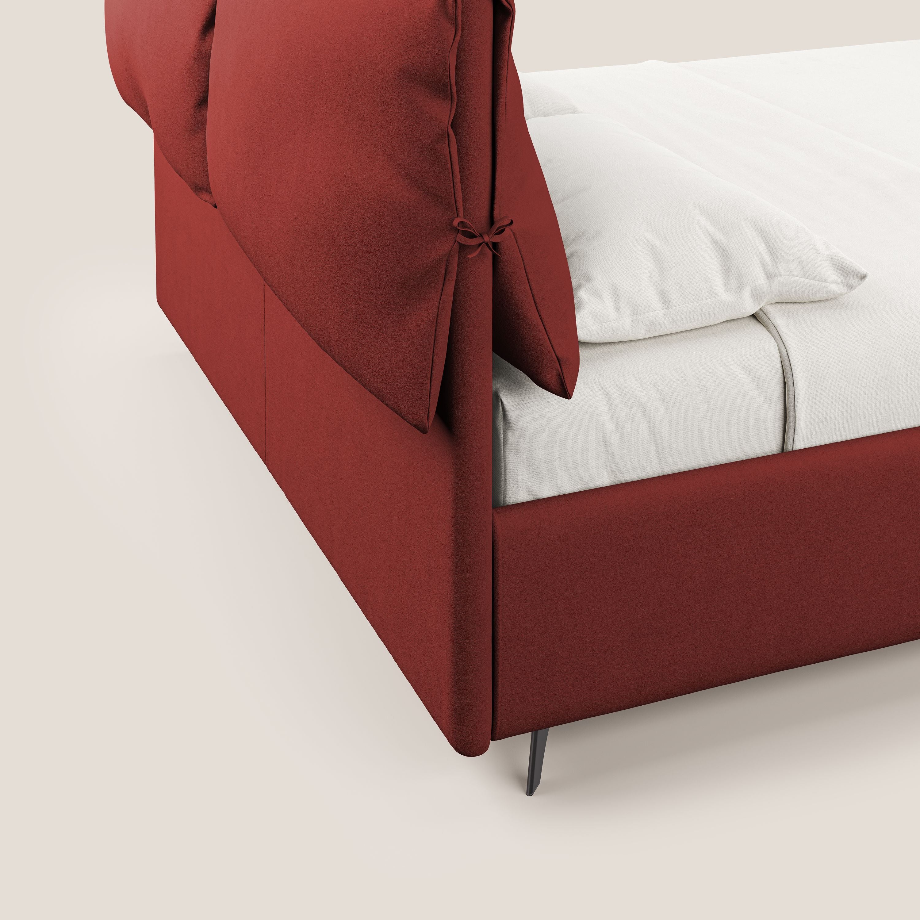 Susan letto imbottito contenitore completamente sfoderabile in microfibra smacchiabile T11 rosso - divani.store