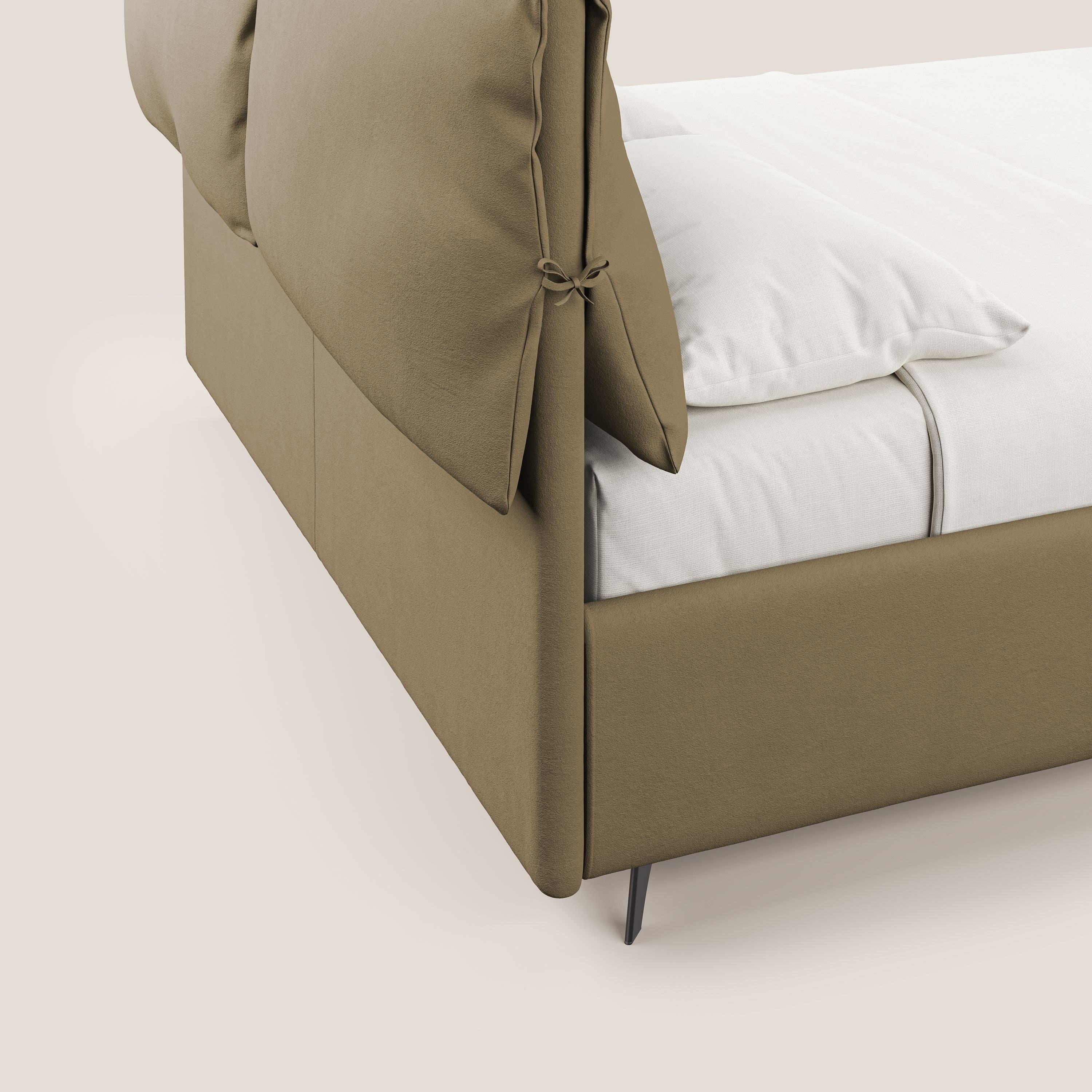 Susan letto imbottito contenitore completamente sfoderabile in microfibra smacchiabile T11 beige - divani.store