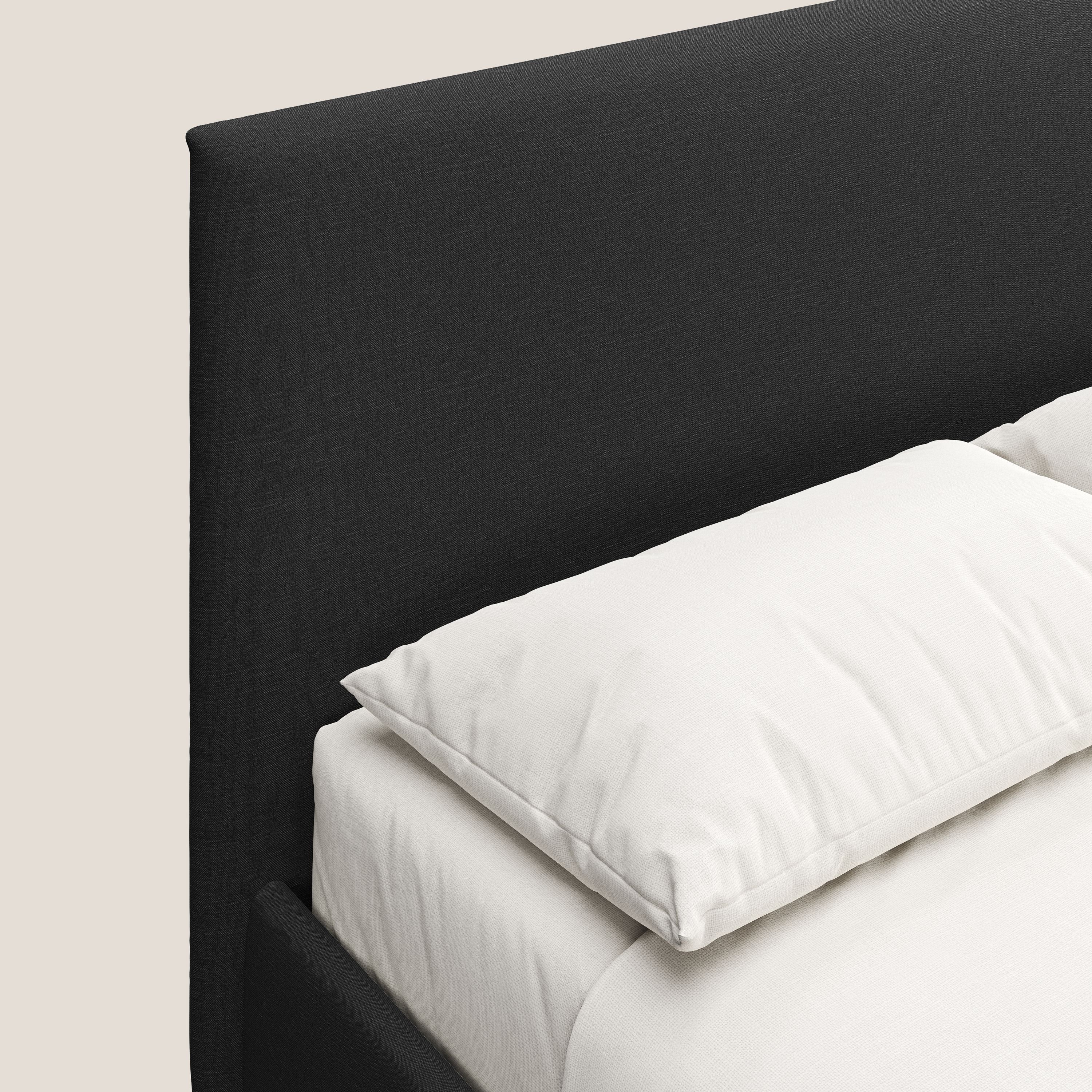 Teresa letto contenitore e sfoderabile in tessuto misto cotone impermeabile T13 antracite - divani.store