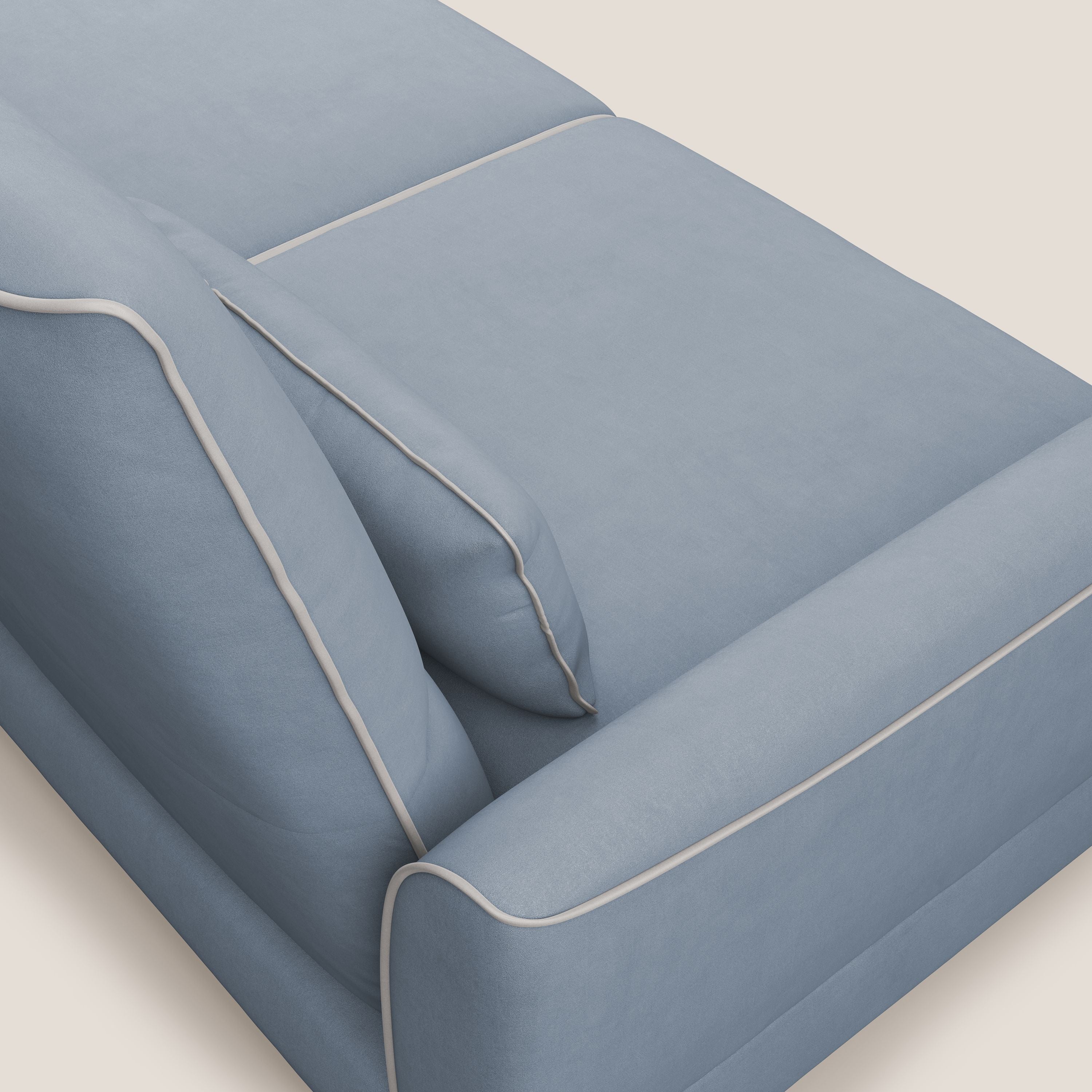 Tommy Divano angolare bicolore con relax e schienali traslanti in microfibra smacchiabile T11 carta da zucchero - bianco - divani.store