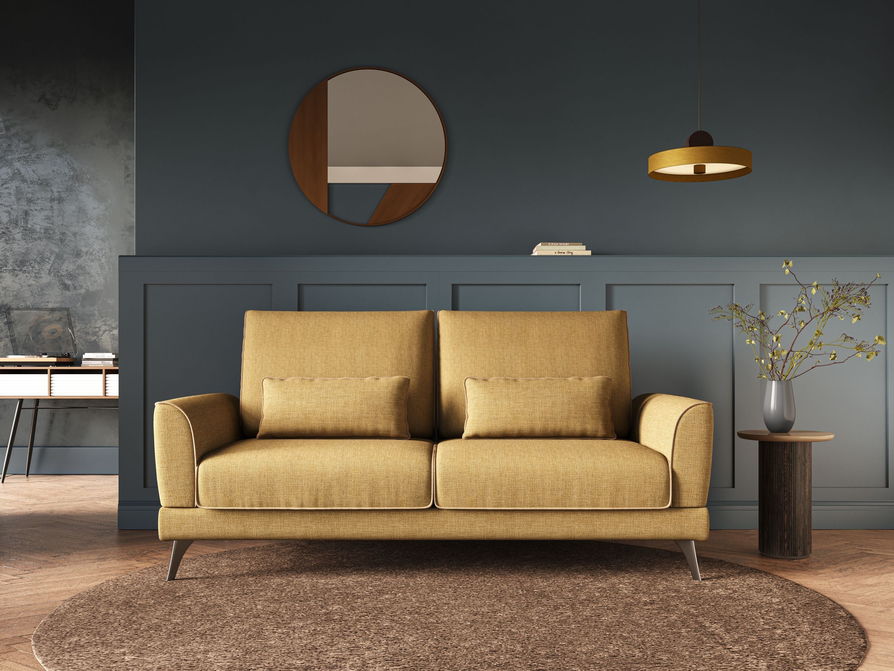 Tommy Divano relax con schienali traslanti in morbido tessuto fiammato T06 giallo - divani.store