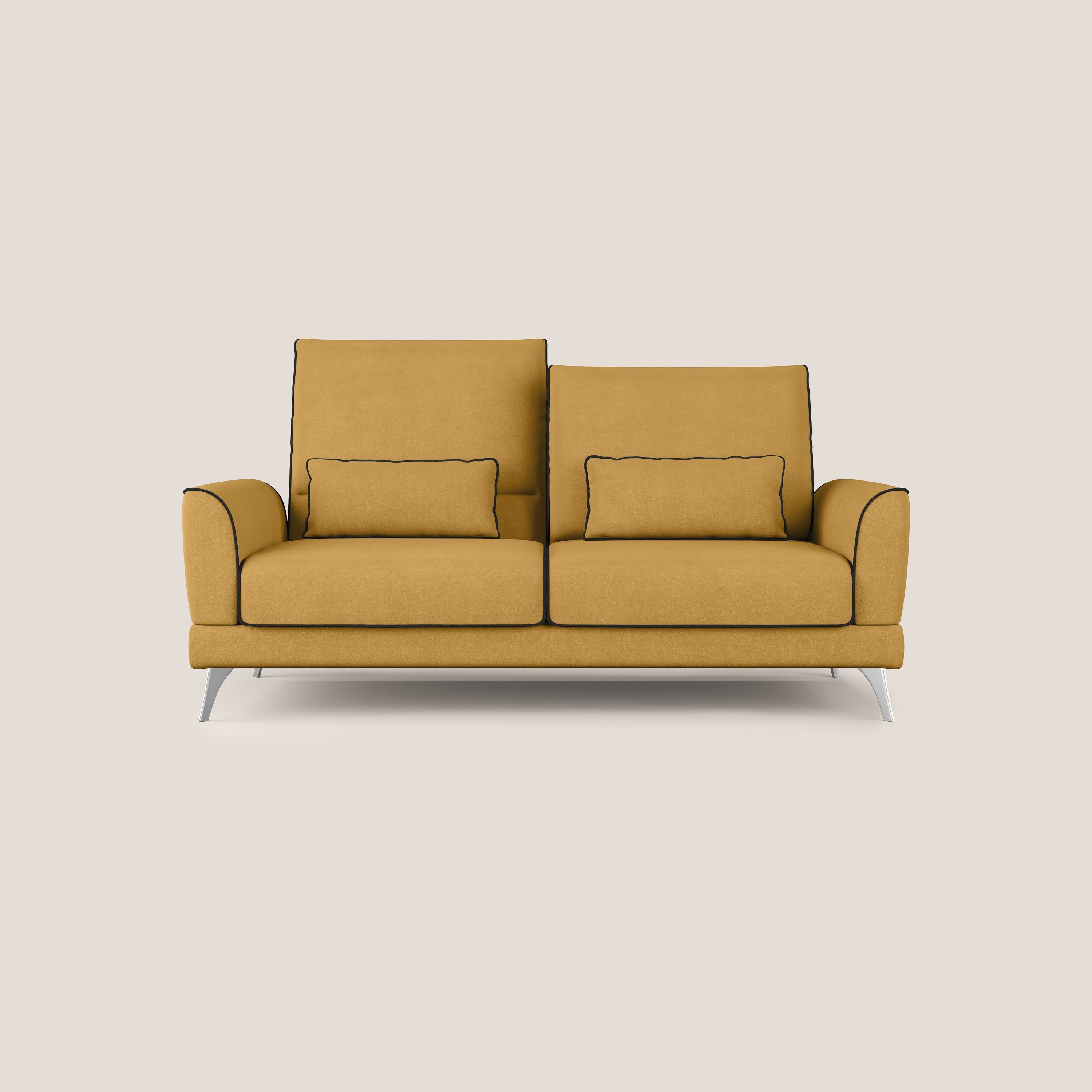 Tommy Divano relax bicolore con schienali traslanti in microfibra smacchiabile T11 giallo - nero - divani.store