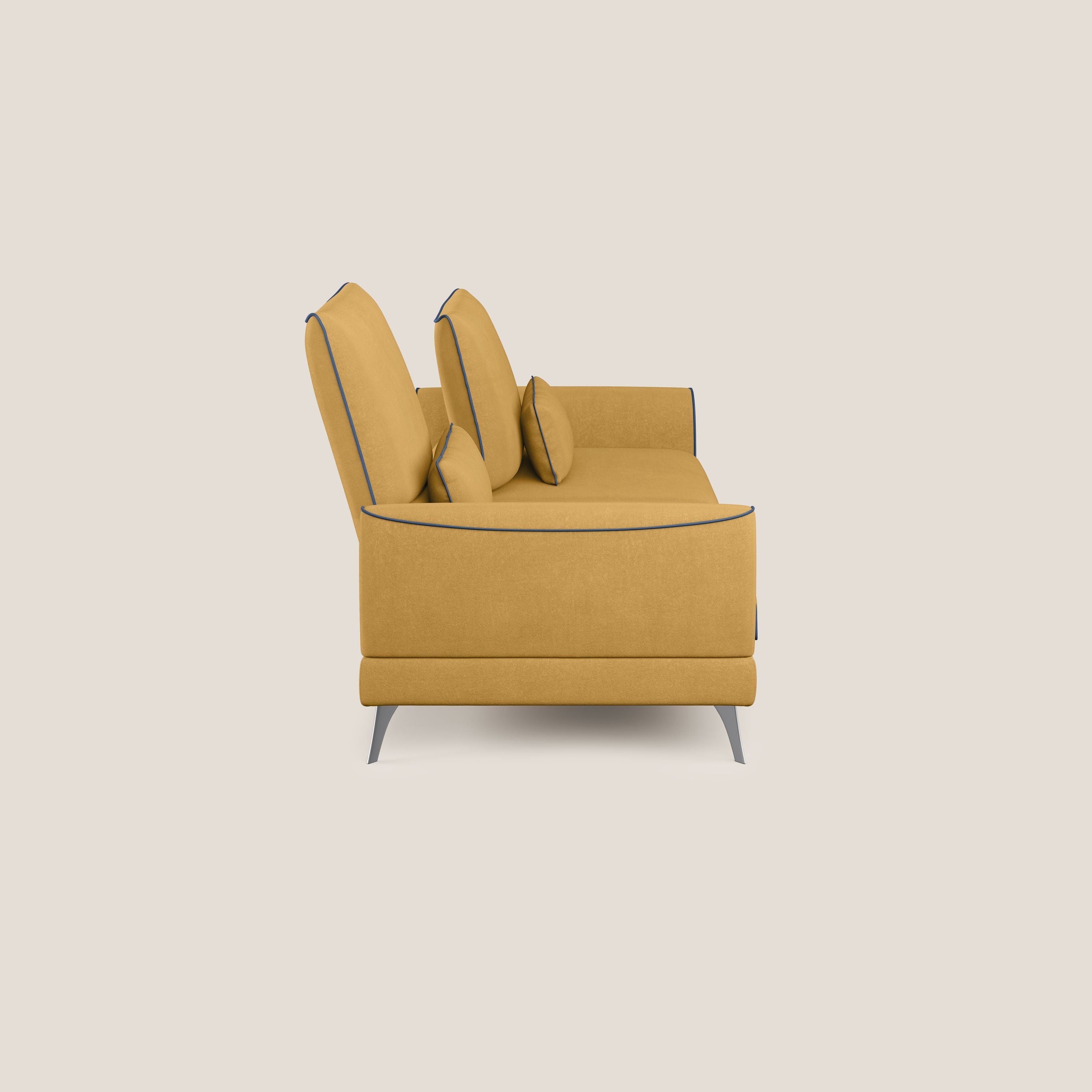 Tommy Divano relax bicolore con schienali traslanti in microfibra smacchiabile T11 giallo - blu - divani.store