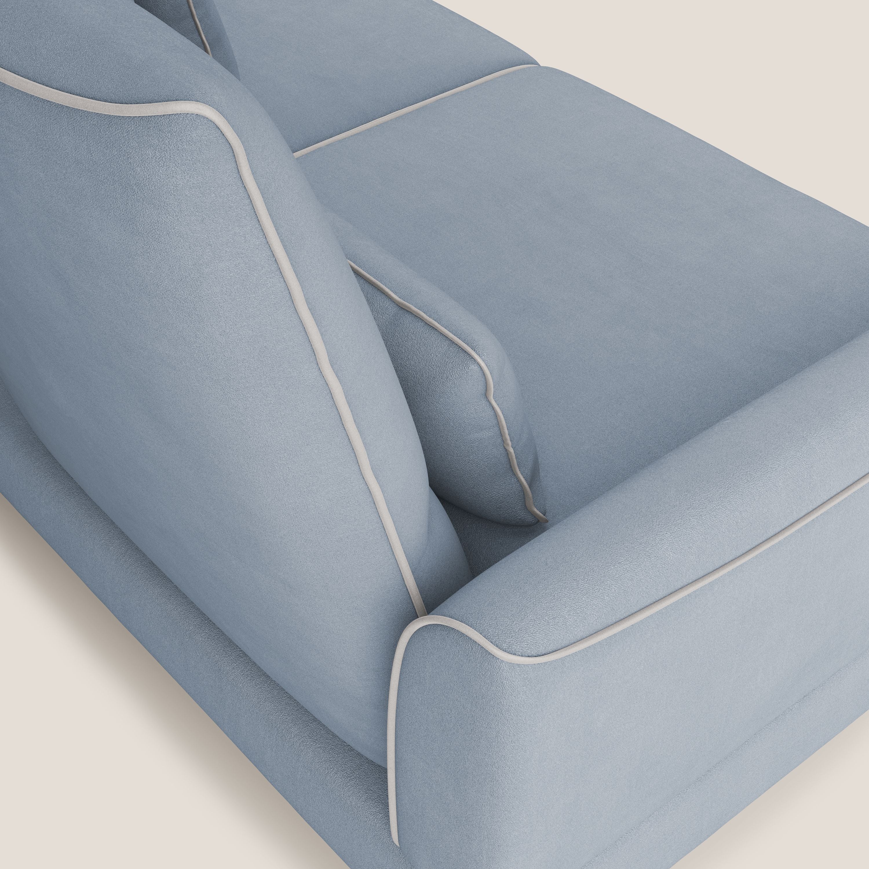 Tommy Divano relax bicolore con schienali traslanti in microfibra smacchiabile T11 carta da zucchero - bianco - divani.store