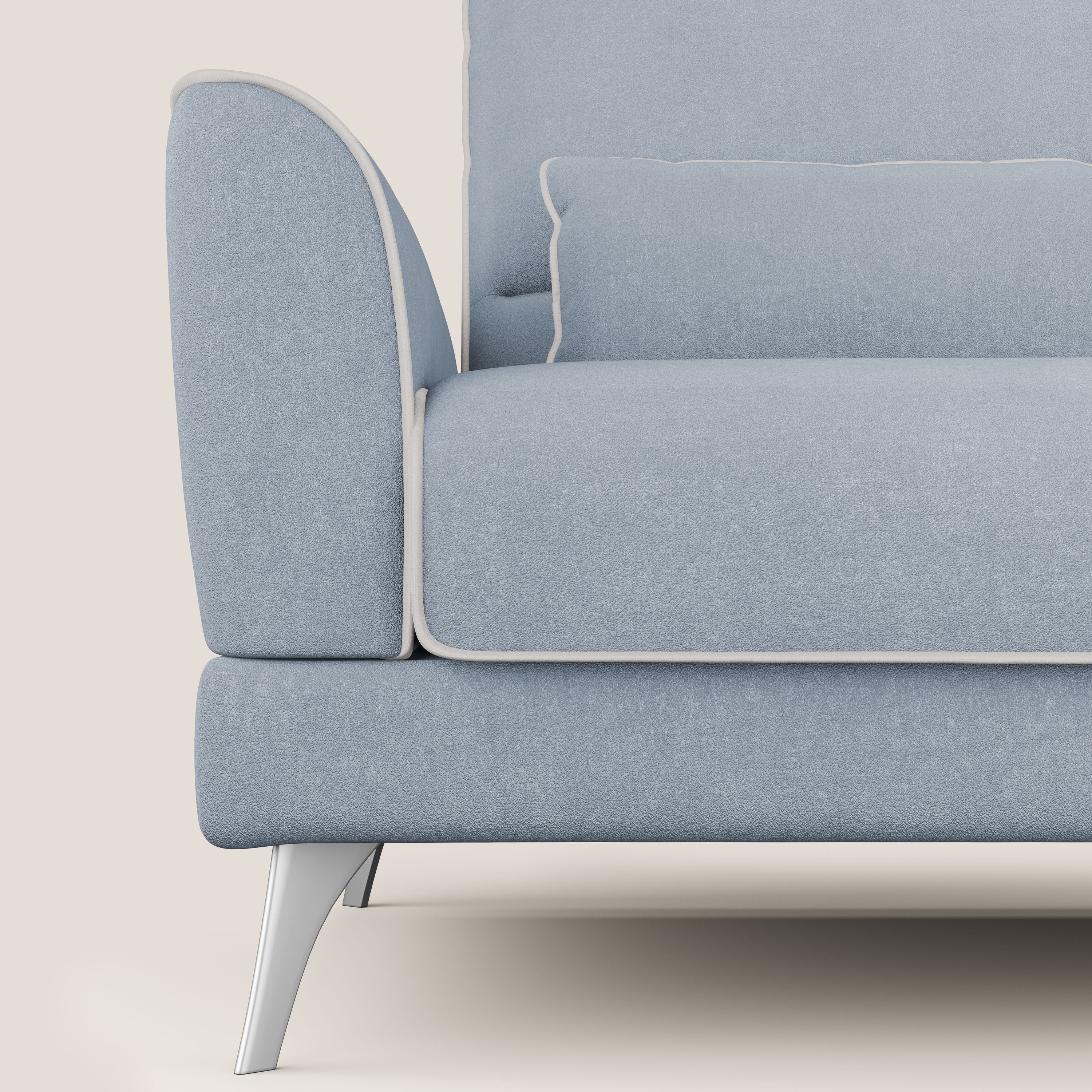 Tommy Divano angolare bicolore con relax e schienali traslanti in microfibra smacchiabile T11 carta da zucchero - bianco - divani.store