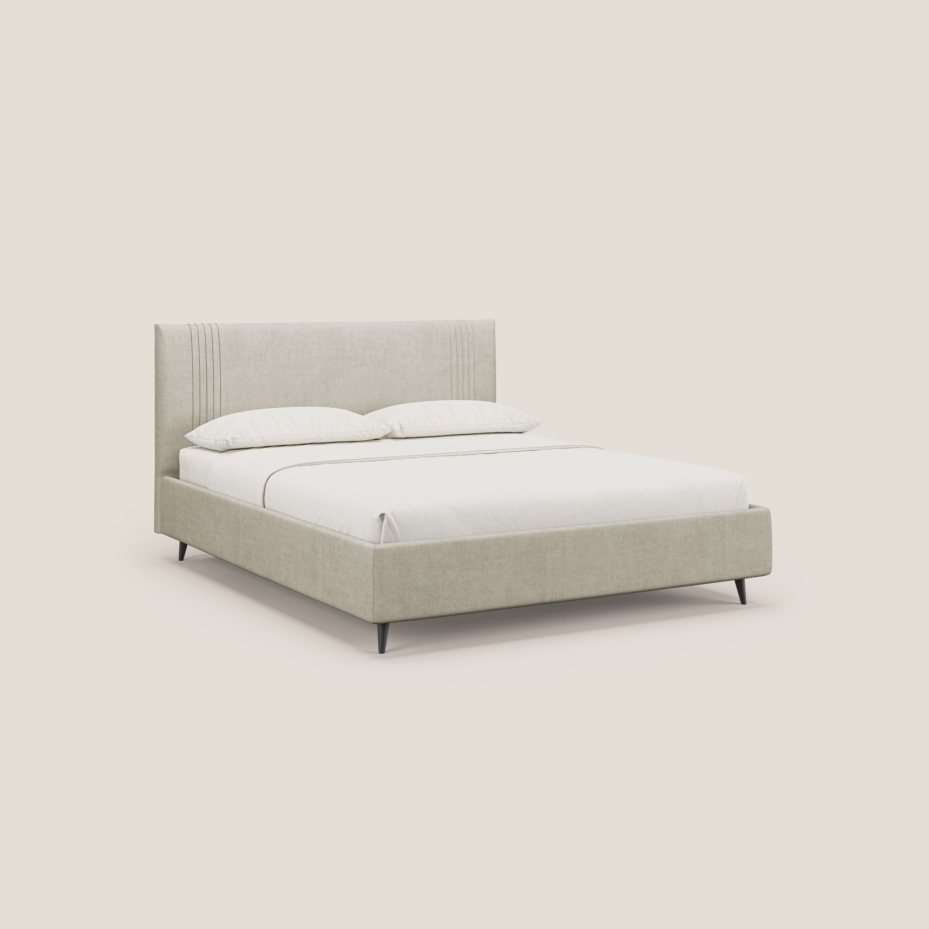 Yvonne letto contenitore in morbido tessuto impermeabile T02 panna - divani.store