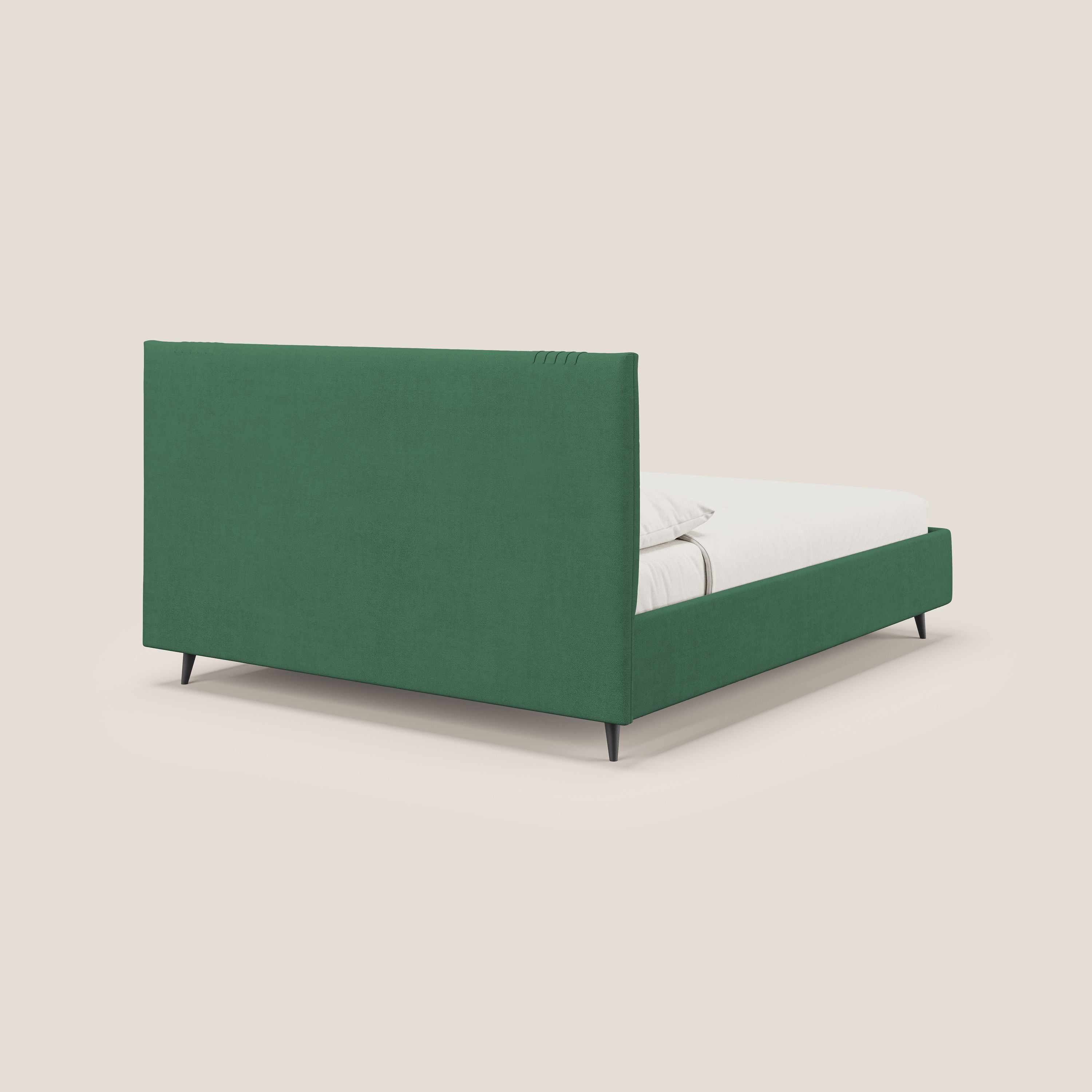 Yvonne letto contenitore in morbido tessuto impermeabile T02 verde - divani.store