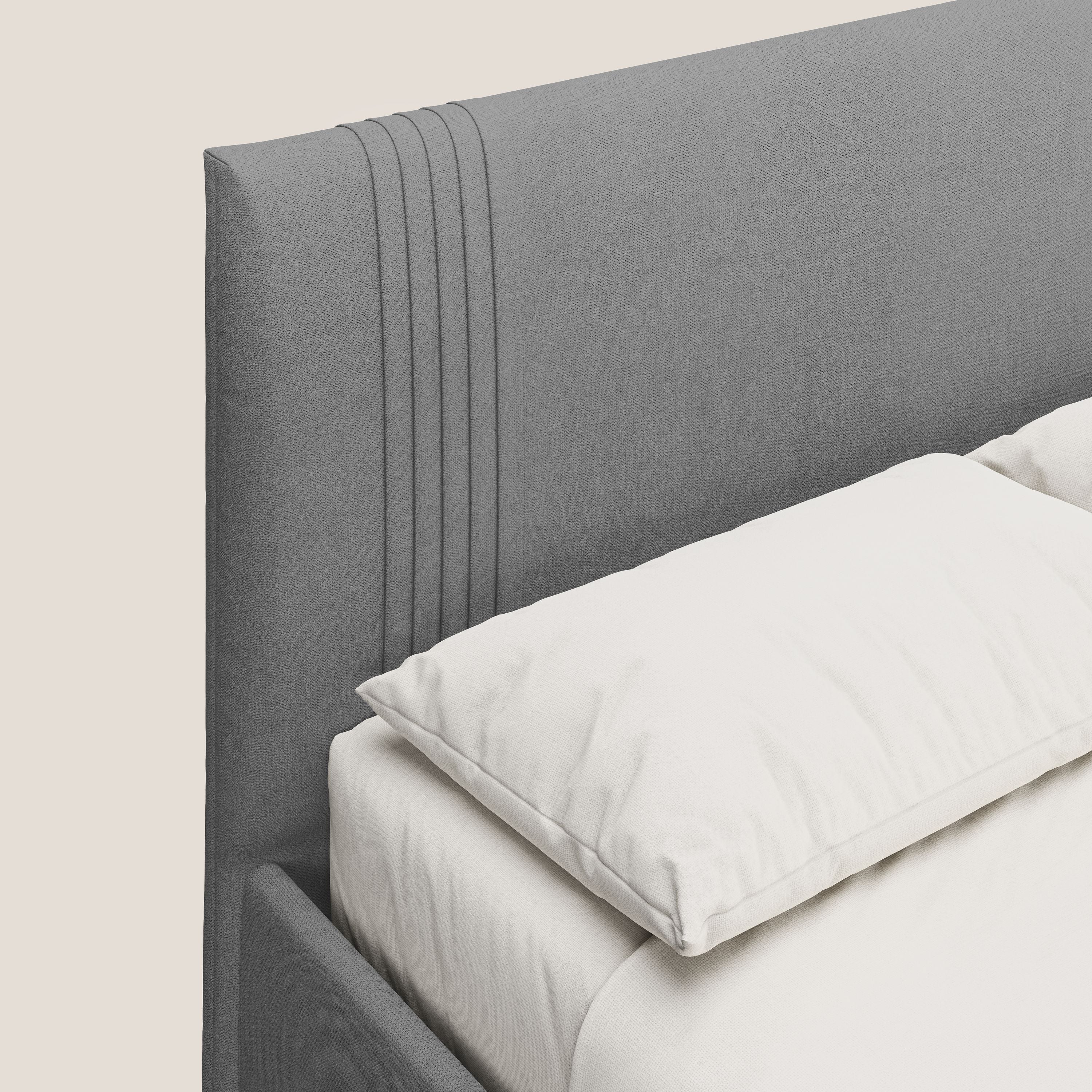 Yvonne letto contenitore in morbido tessuto impermeabile T02 grigio - divani.store