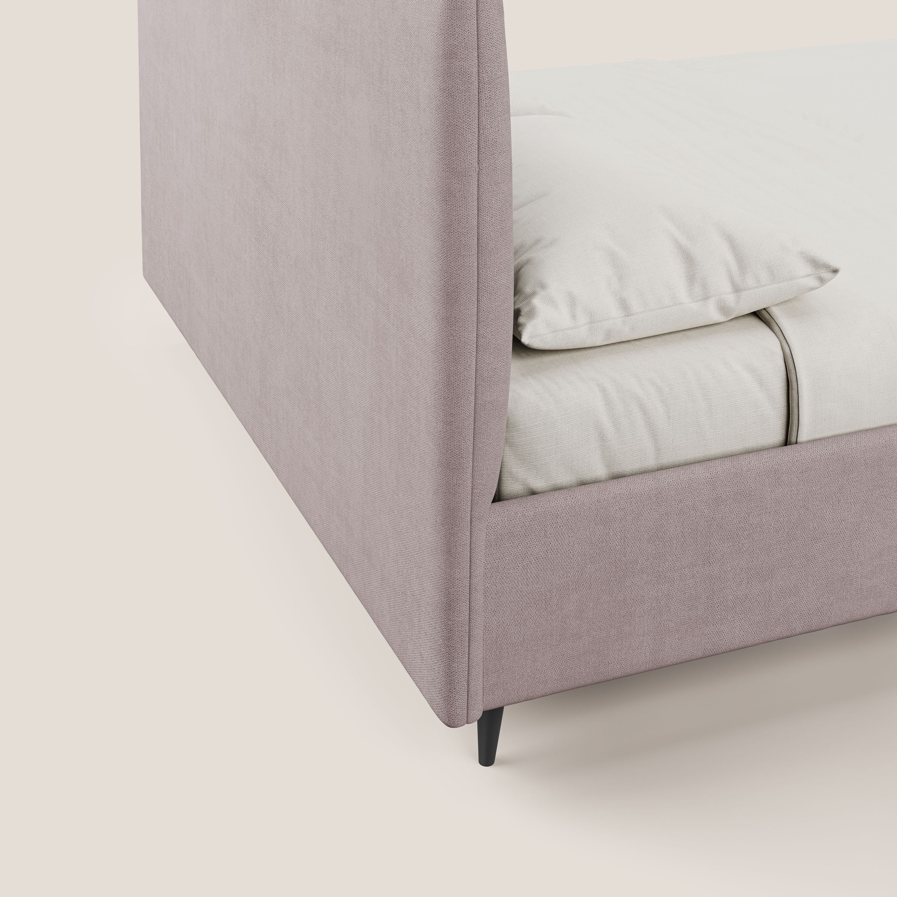 Yvonne letto contenitore in morbido tessuto impermeabile T02 rosa - divani.store