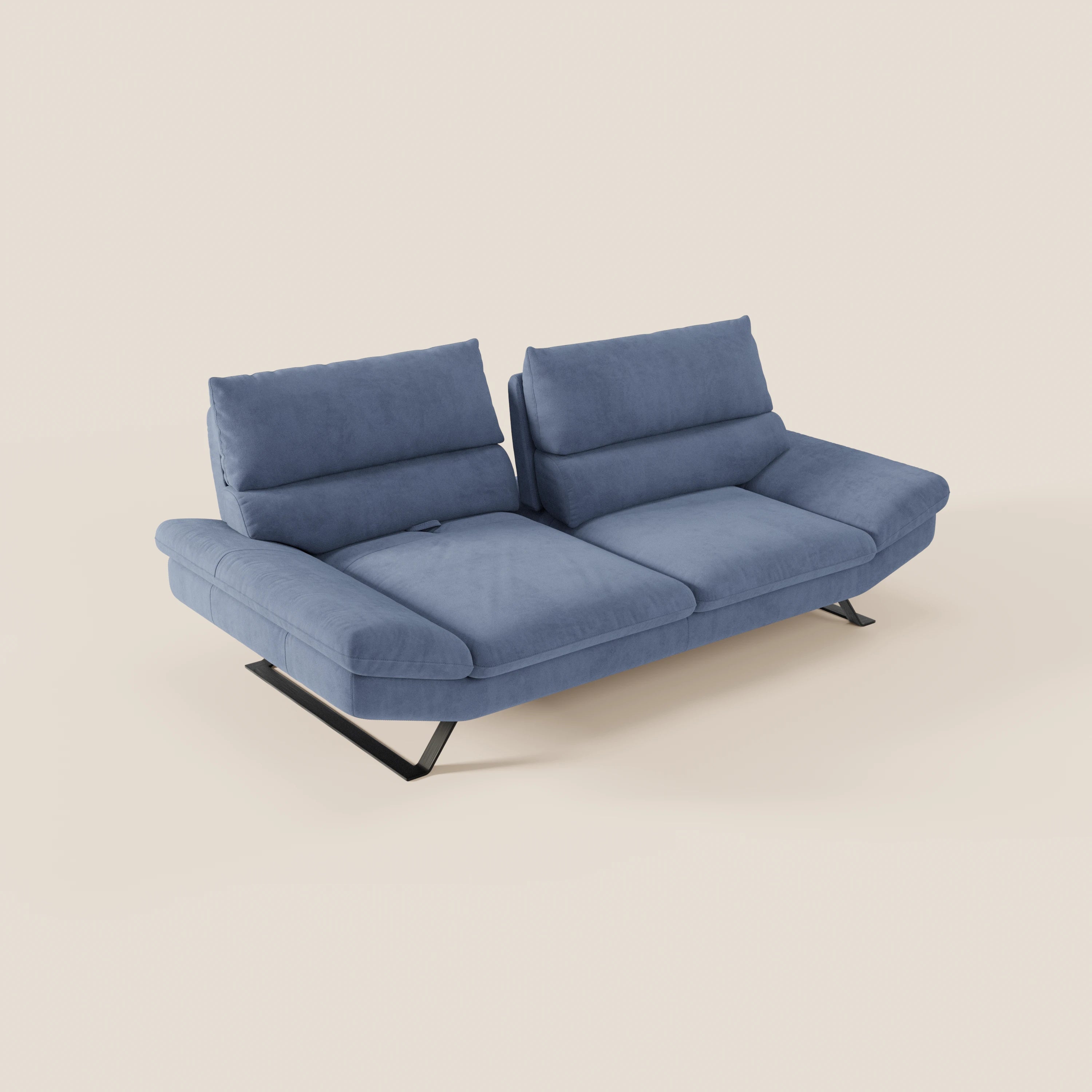 Eclipse Divano dal design moderno 2 e 3 posti con schienali traslanti - piedini alti in elegante microfibra smacchiabile T11 - divani.store