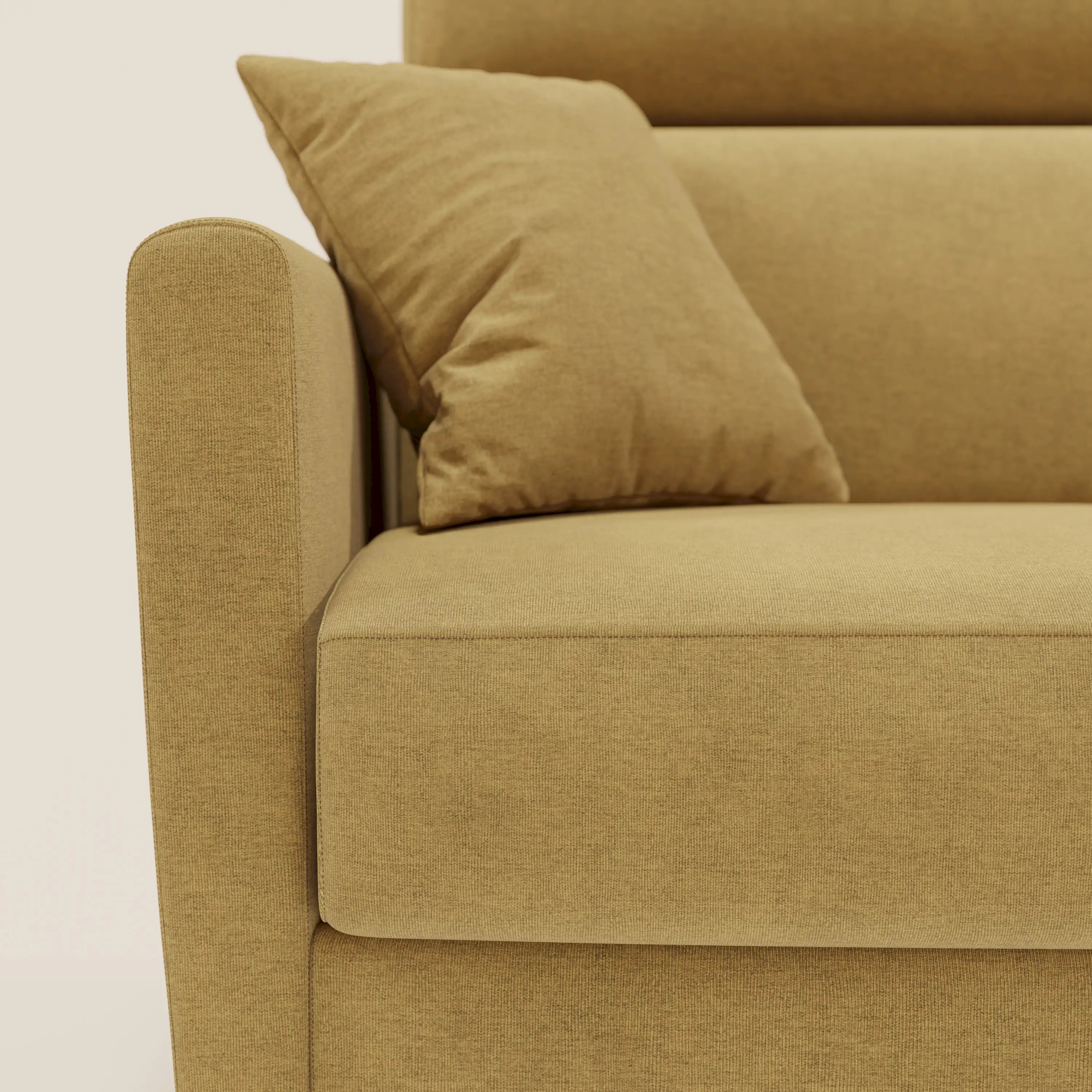 Francy canapé d'angle convertible déhoussable - méridienne avec coffre et têtières inclinables en tissu détachable T17 jaune