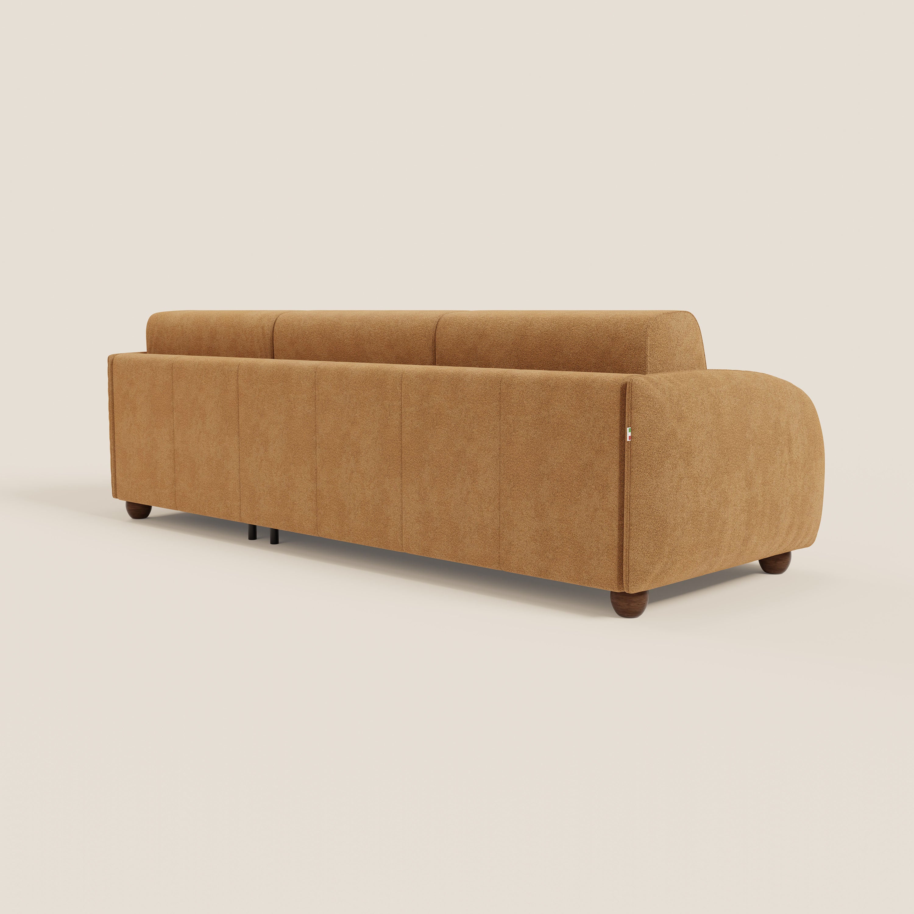 Giglio divano letto angolare con materasso alto 18 cm e penisola contenitore in morbido bouclé impermeabile T07 - divani.store