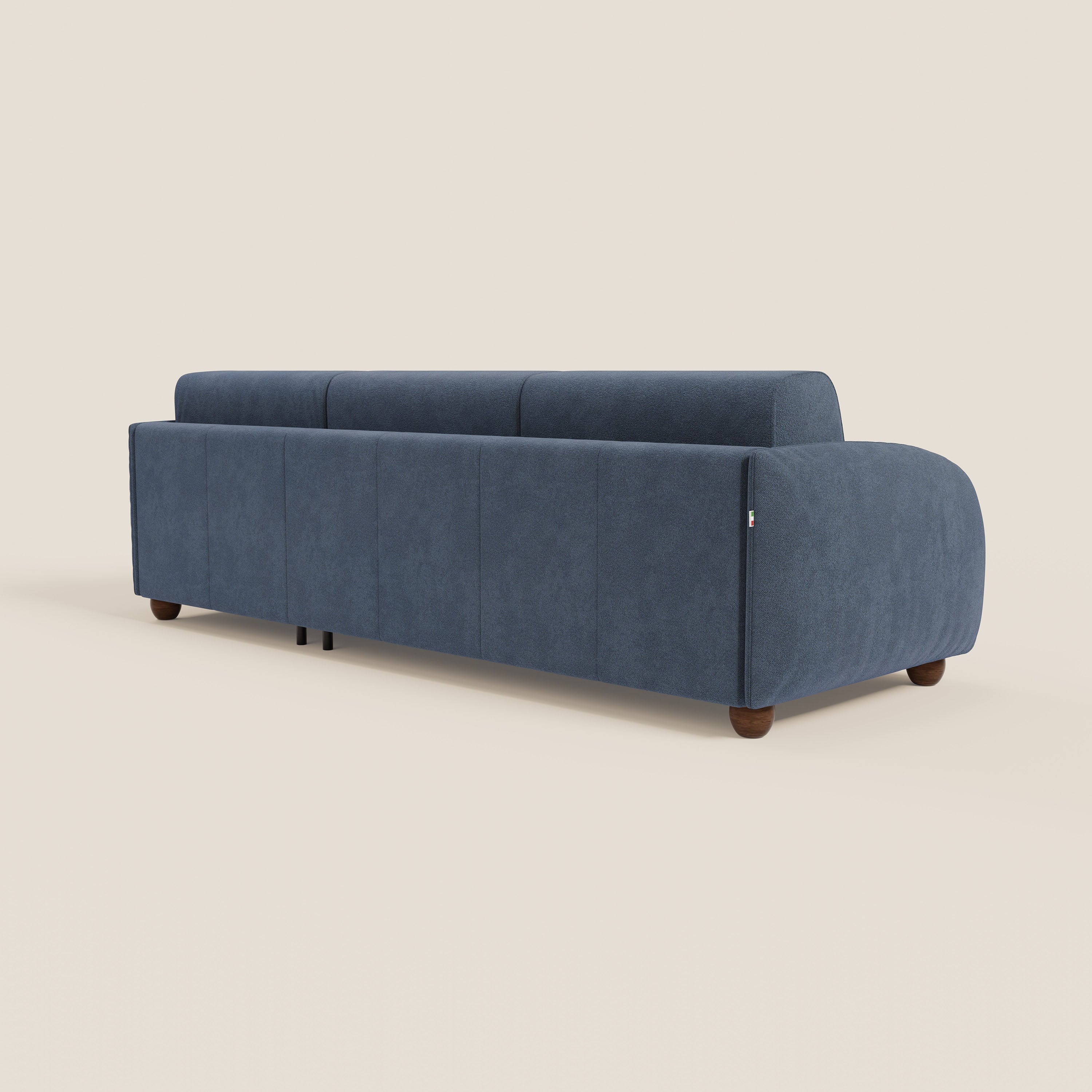 Giglio divano letto angolare con materasso alto 18 cm e penisola contenitore in morbido bouclé impermeabile T07 - divani.store