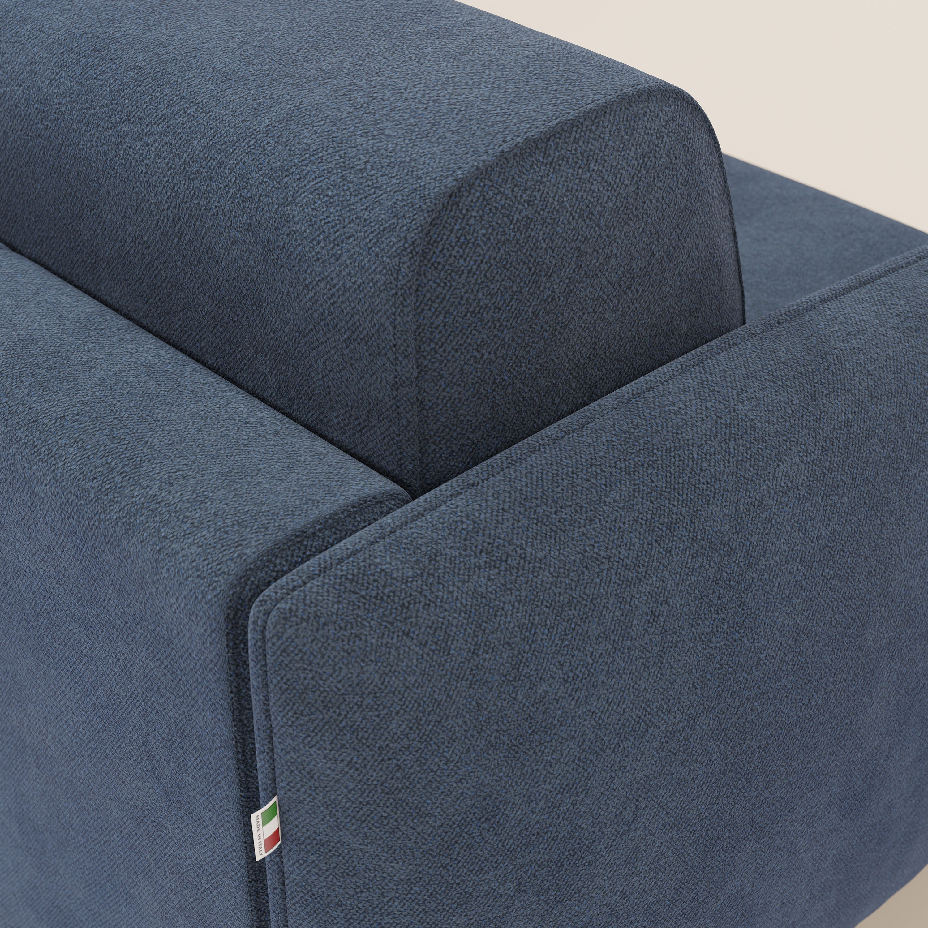 Giglio divano letto angolare con materasso alto 18 cm e penisola contenitore in morbido bouclé impermeabile T07 - divani.store