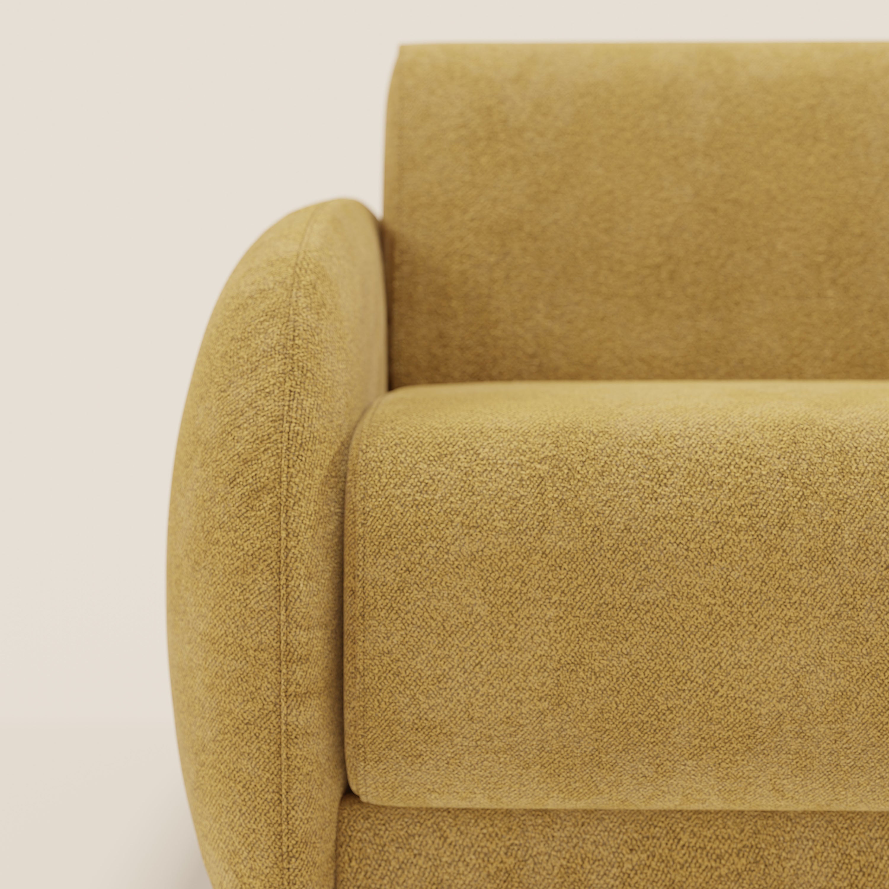 Giglio divano letto angolare con materasso alto 18 cm e penisola contenitore in morbido bouclé impermeabile T07 - divani.store