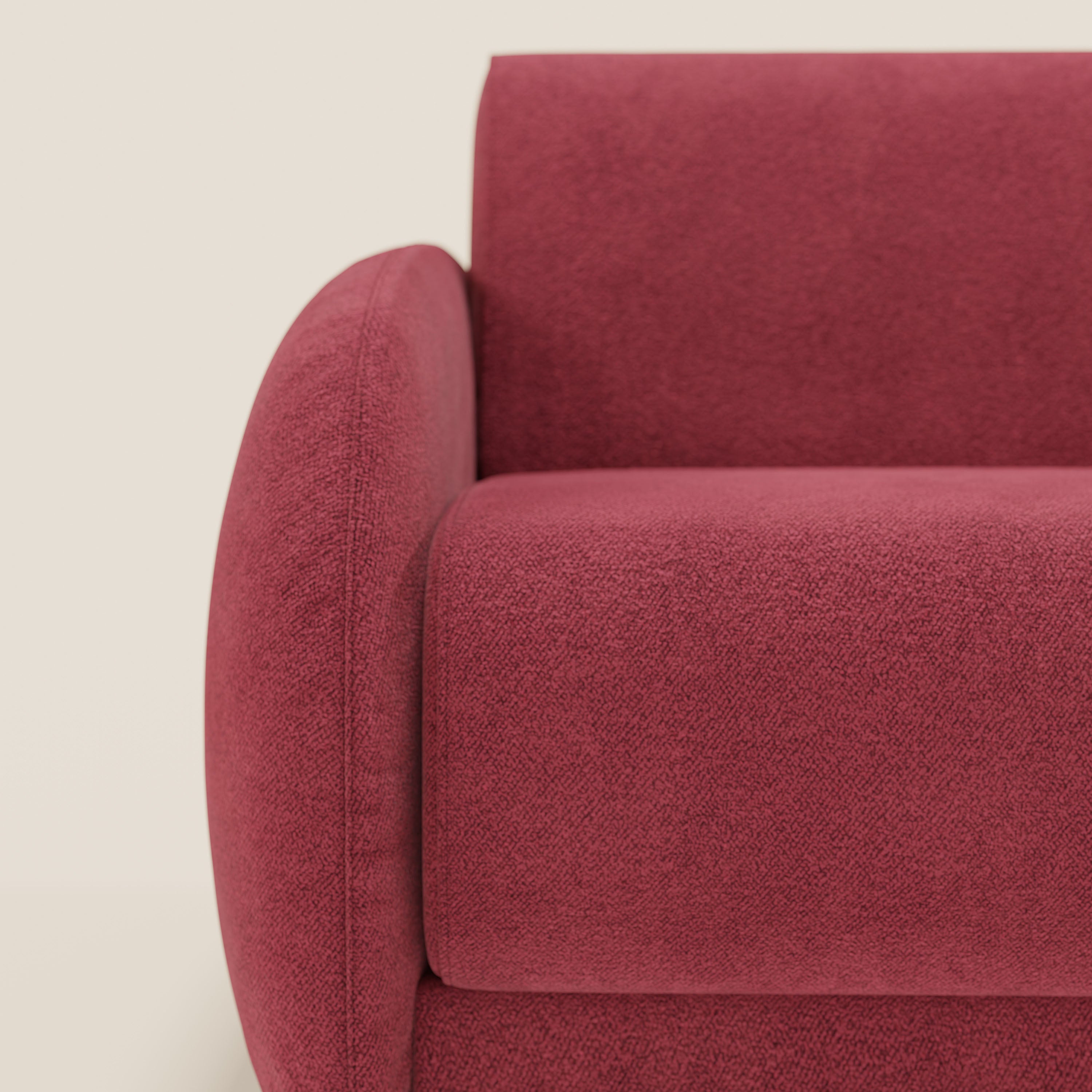 Giglio divano letto angolare con materasso alto 18 cm e penisola contenitore in morbido bouclé impermeabile T07 - divani.store