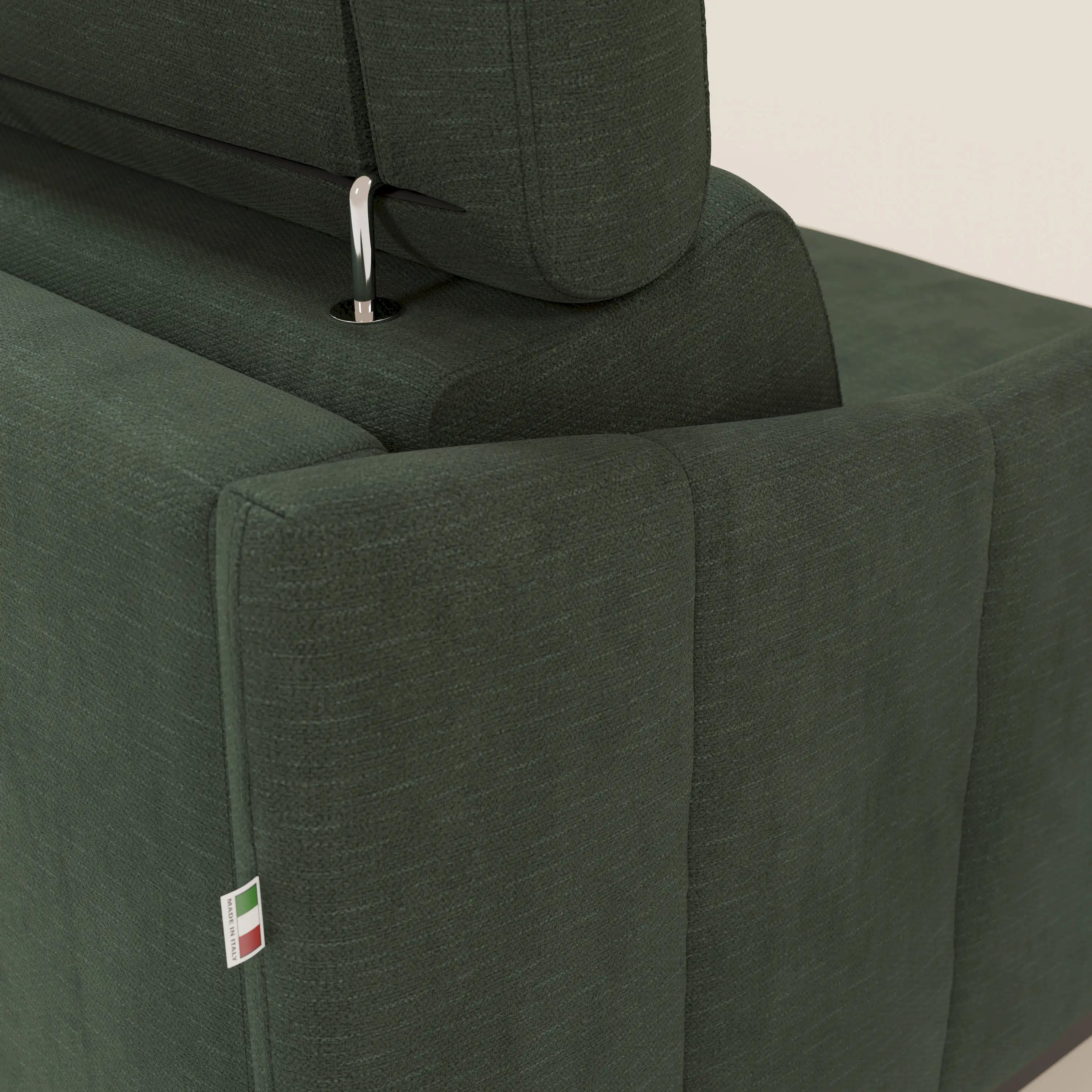 Loto Divano Letto Angolare con Penisola contenitore, Poggiatesta, Materasso Alto H18 in morbido tessuto impermeabile T14 - divani.store