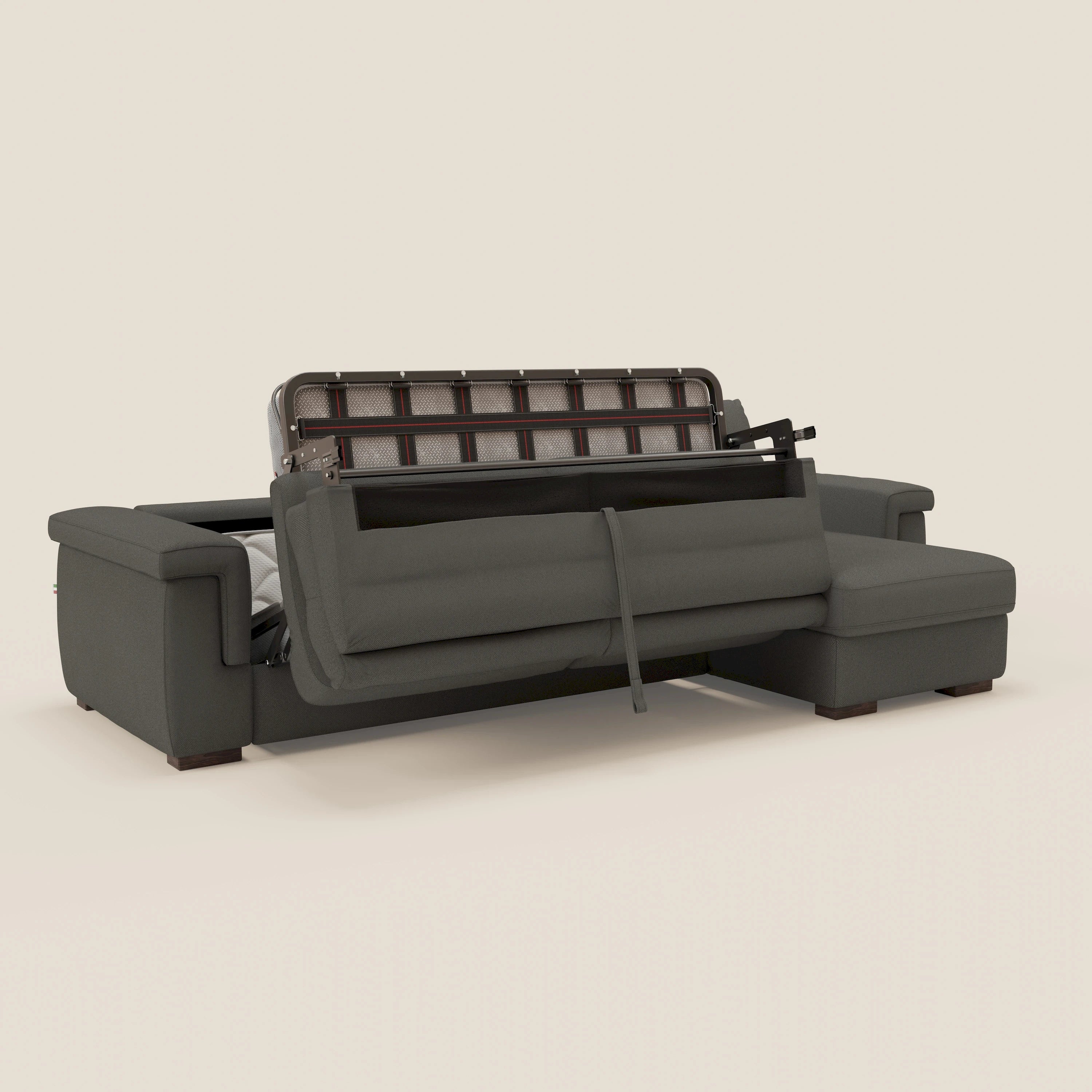 Magnolia canapé d'angle convertible avec méridienne coffre - matelas H 18cm en tissu détachable T05