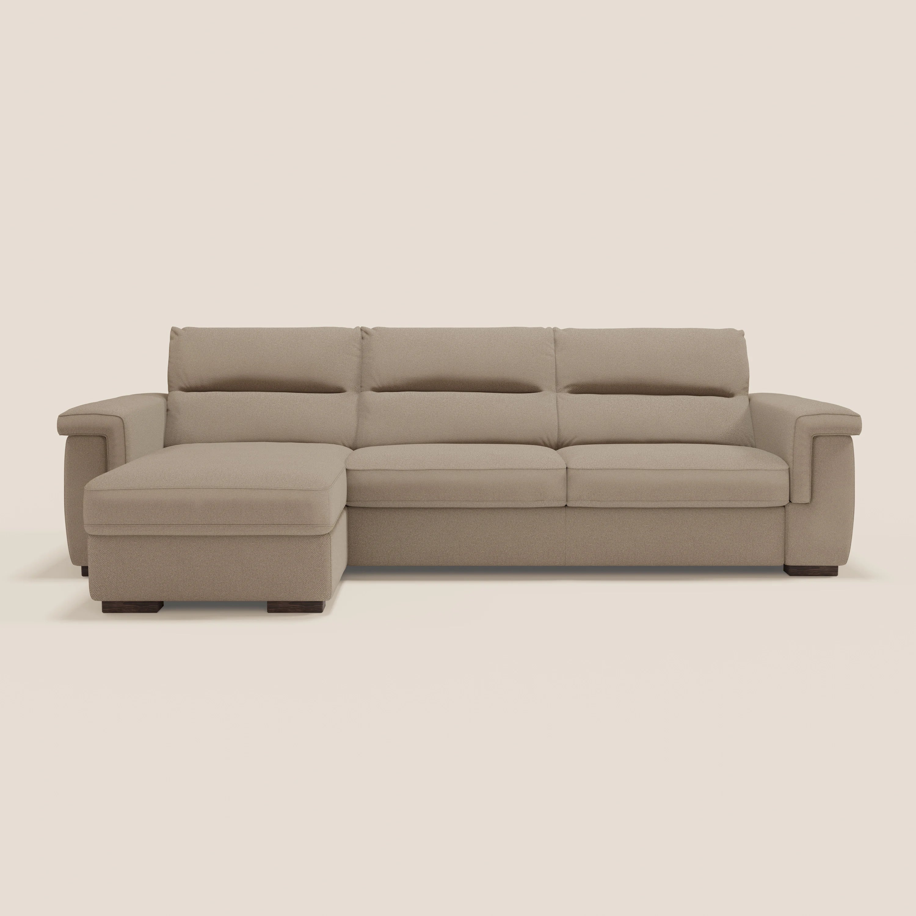 Magnolia canapé d'angle convertible avec méridienne coffre - matelas H 18cm en tissu détachable T05
