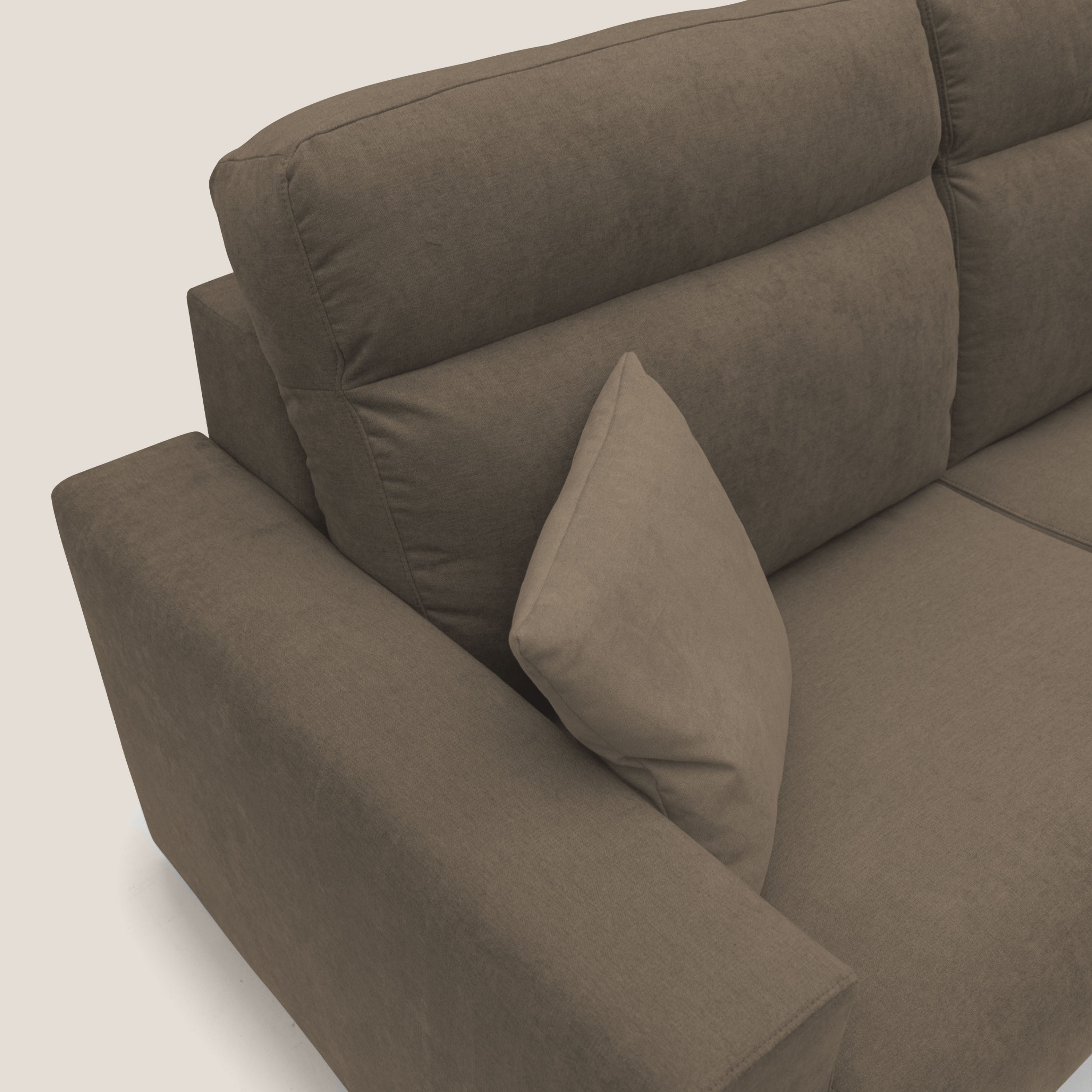 Nikita Divano letto matrimoniale con schienale morbido alto e rivestimento T02 marrone - divani.store