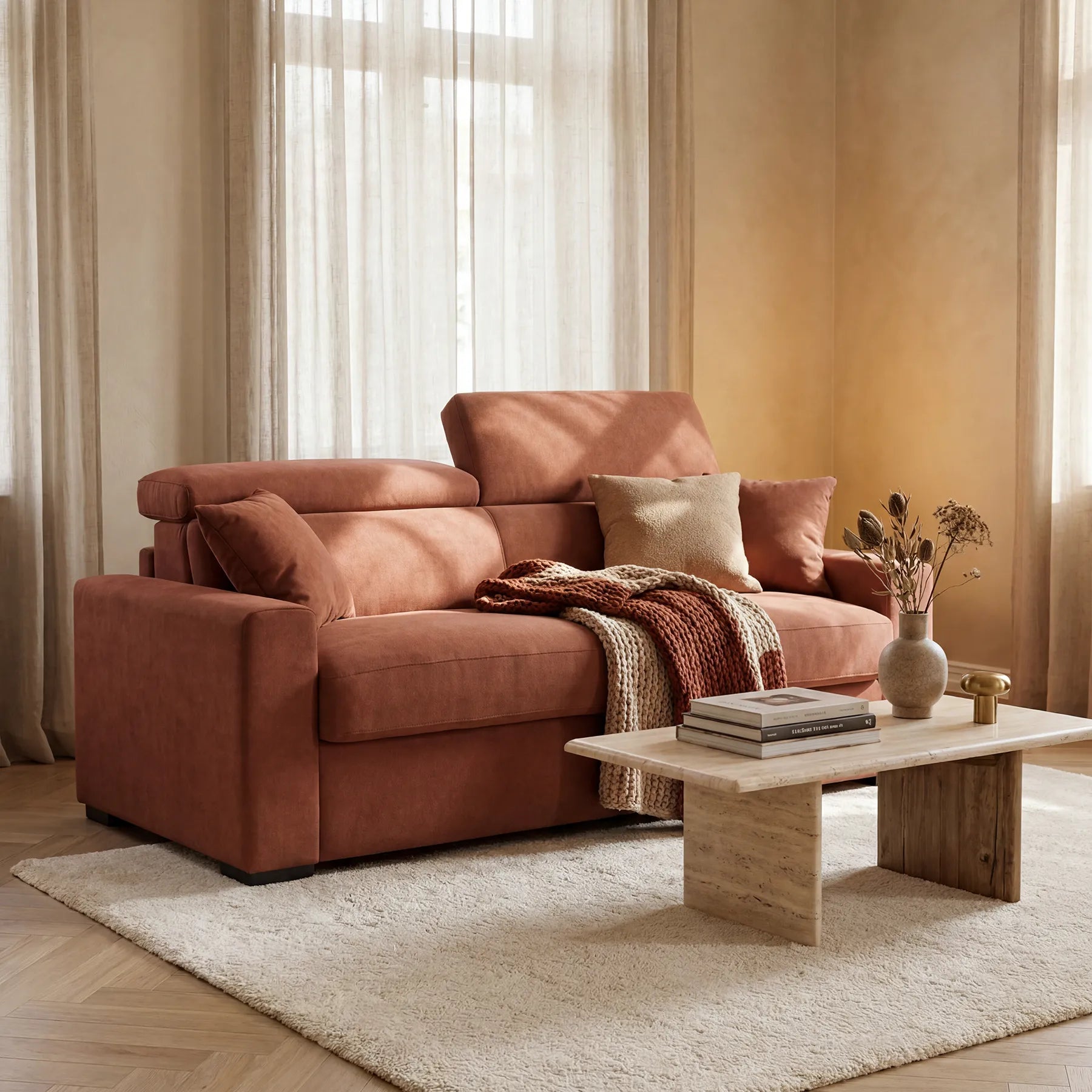 Maximus canapé-lit 3 places et matelas HAUT 20 cm - Appuie-têtes inclinables en tissu anti-taches Oeko-Tex