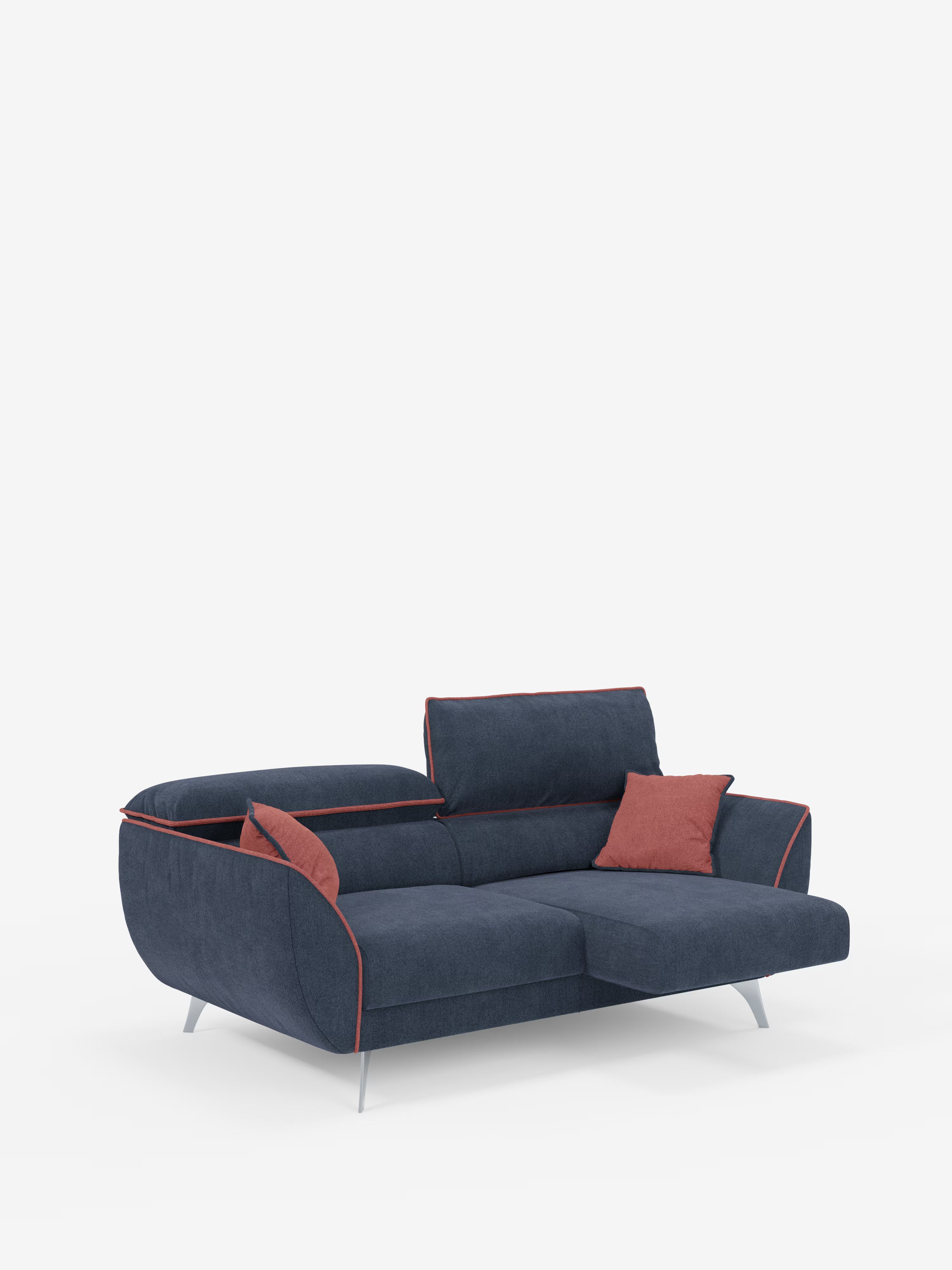 Michelangelo Canapé 2 et 3 places avec assises coulissantes et têtières réglables - Bicolore en tissu détachable T23