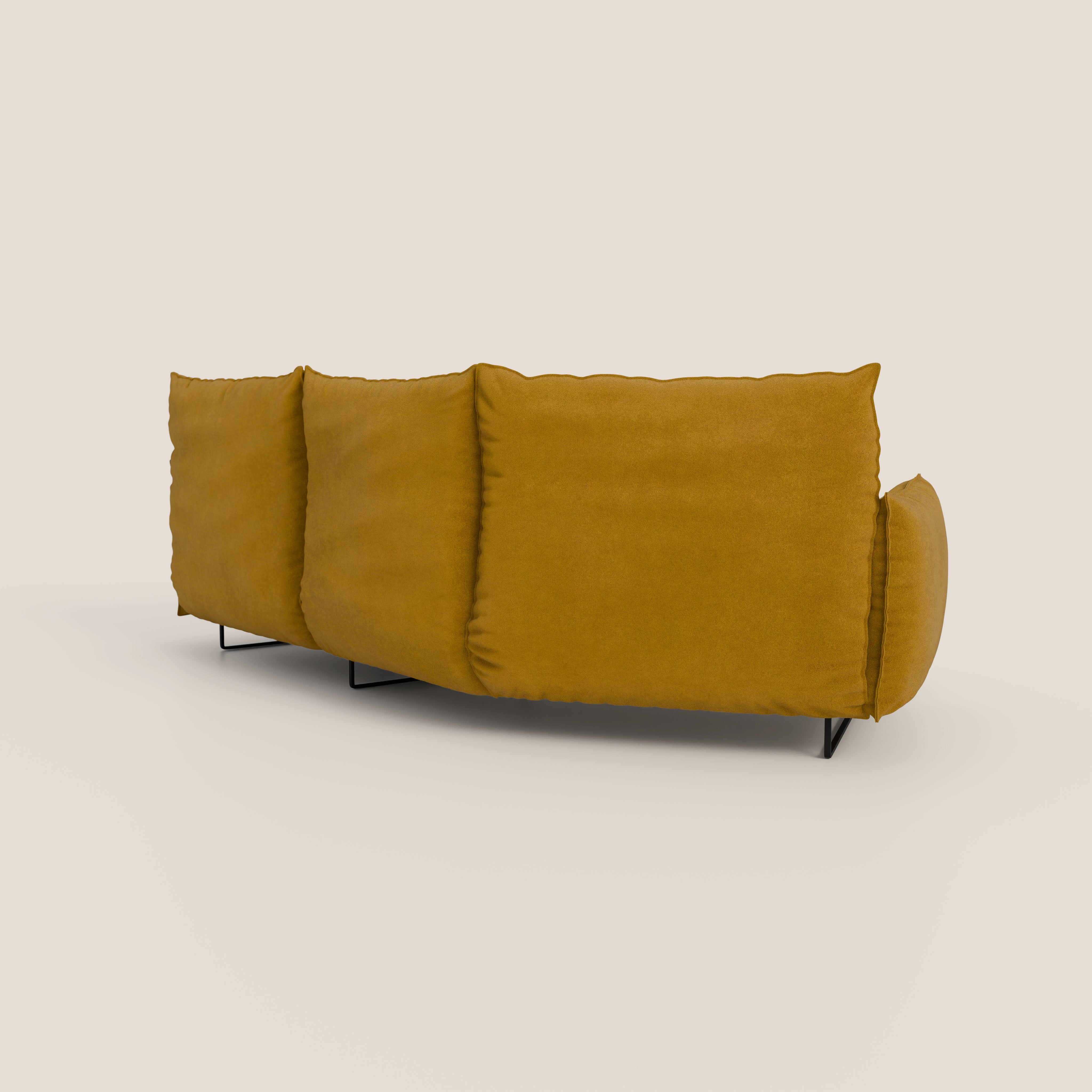 Monamour divano moderno angolare con opzione relax elettrico in microfibra smacchiabile impermeabile T11 giallo - divani.store