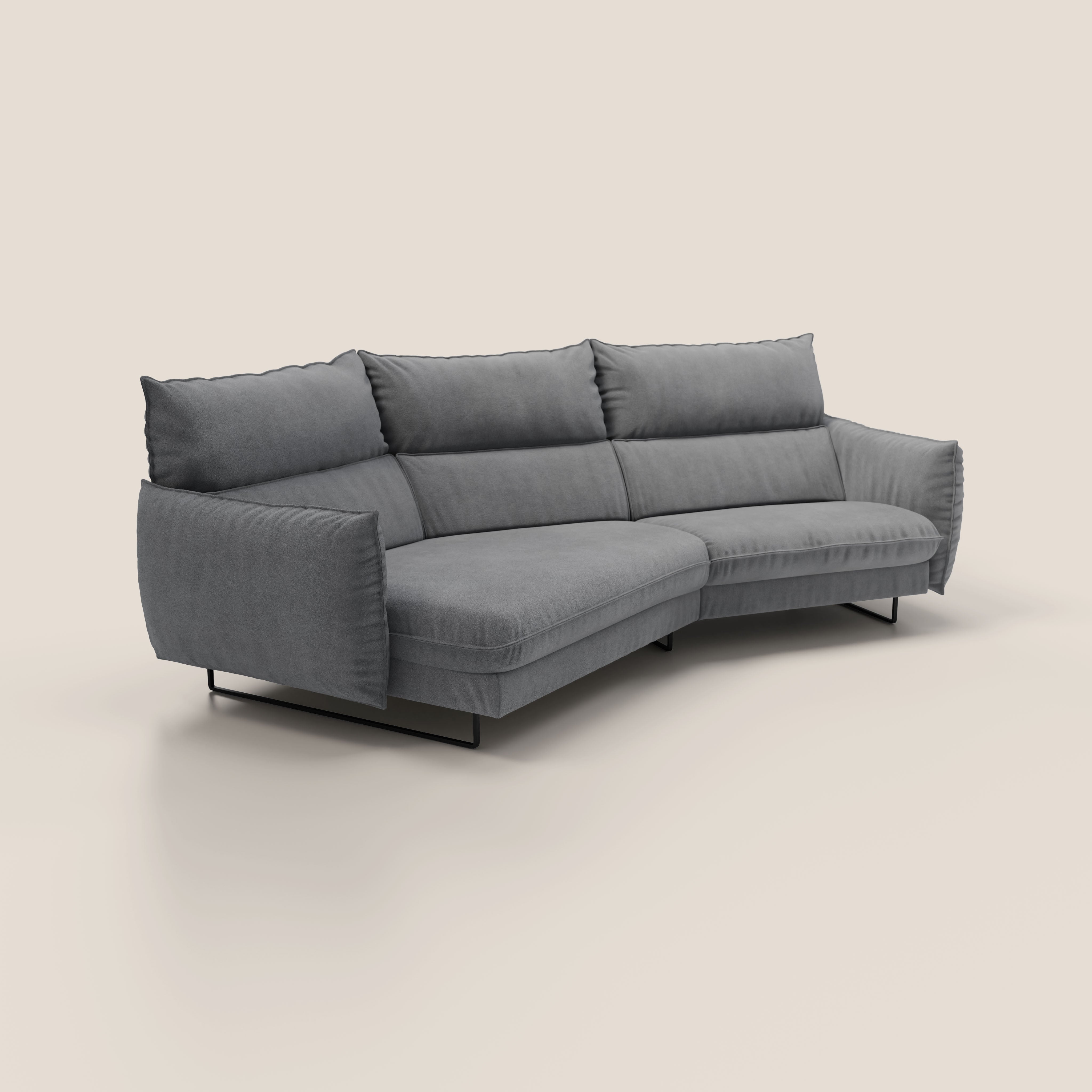 Monamour divano moderno angolare con opzione relax elettrico in microfibra smacchiabile impermeabile T11 grigio - divani.store