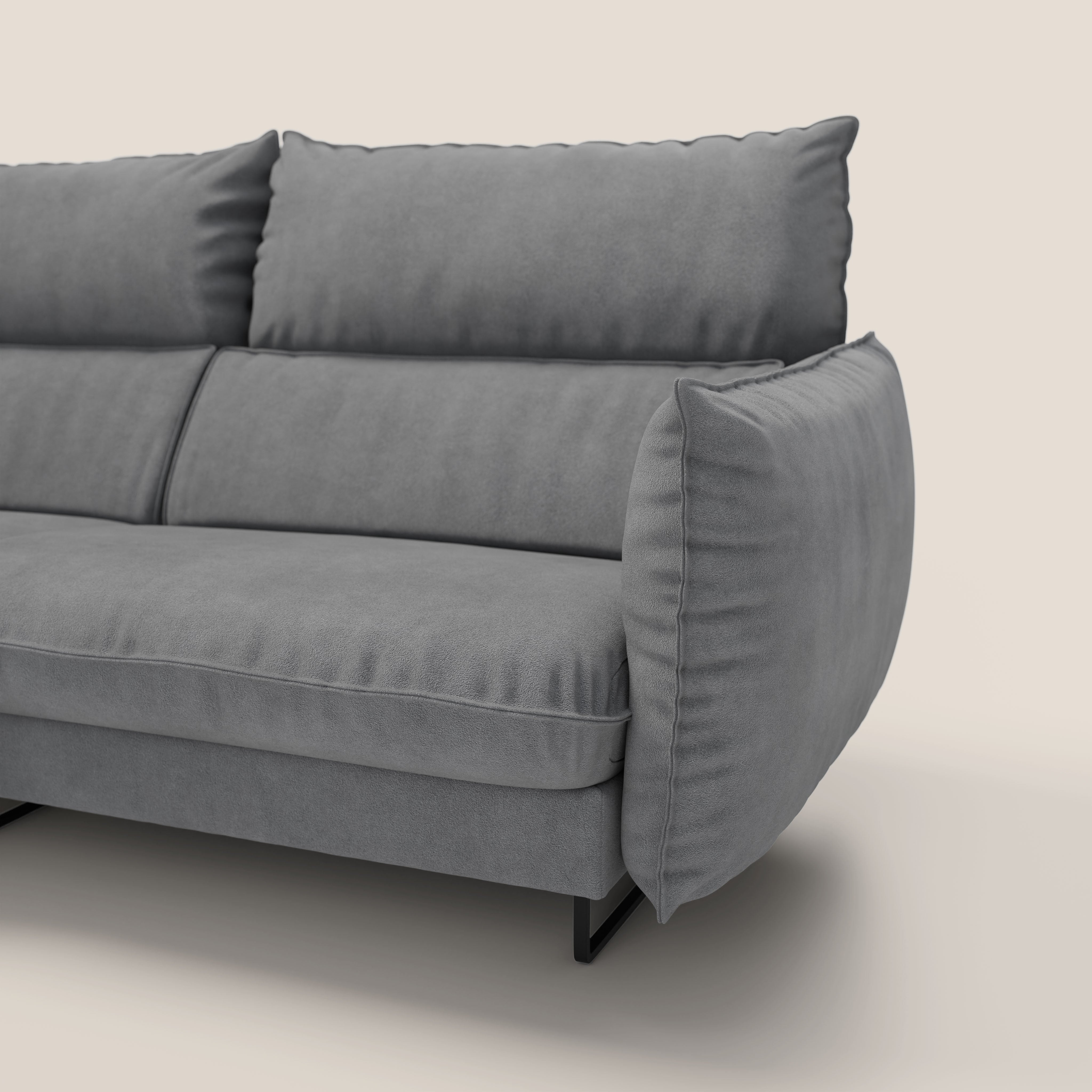 Monamour divano moderno angolare con opzione relax elettrico in microfibra smacchiabile impermeabile T11 grigio - divani.store