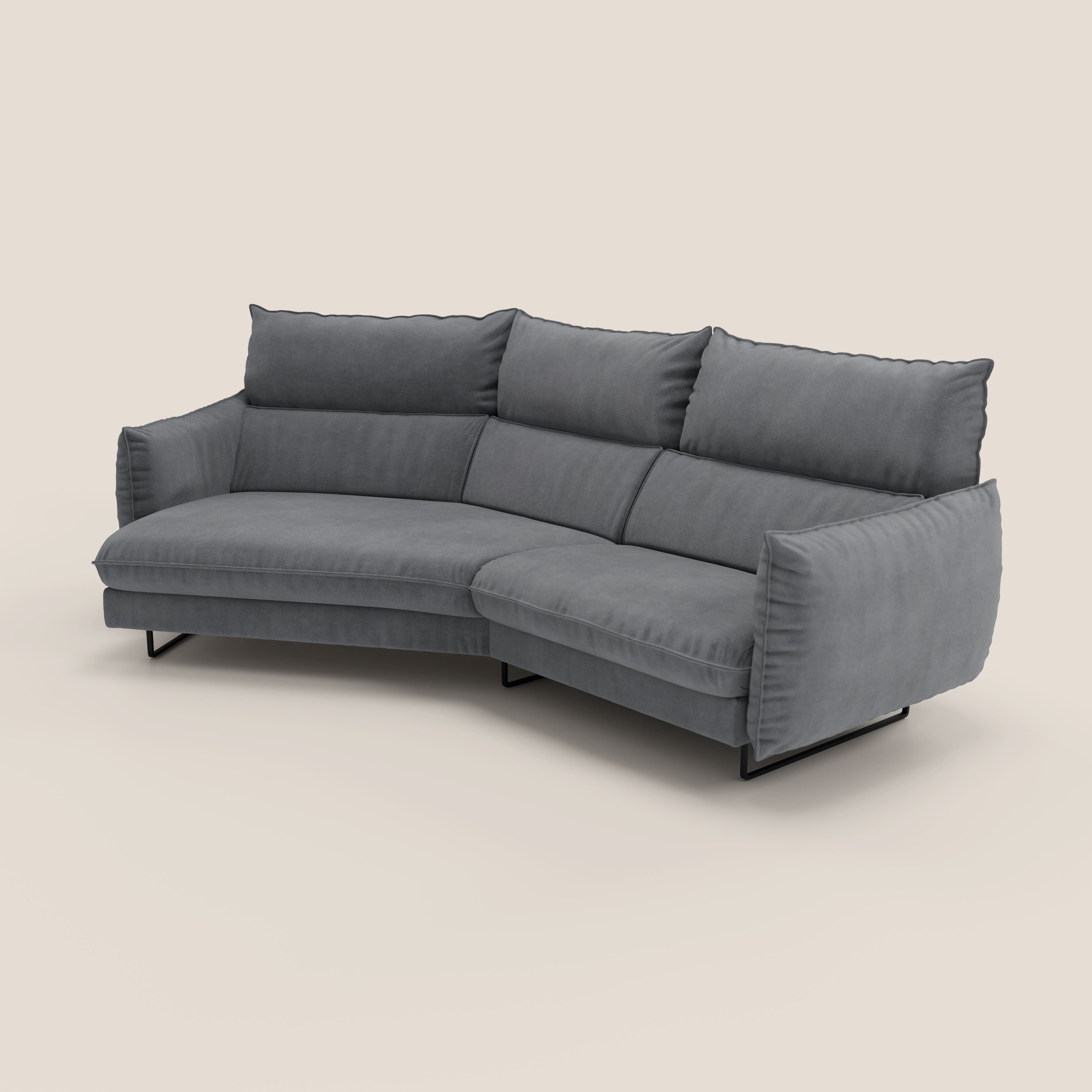 Monamour divano moderno angolare con opzione relax elettrico in microfibra smacchiabile impermeabile T11 grigio - divani.store