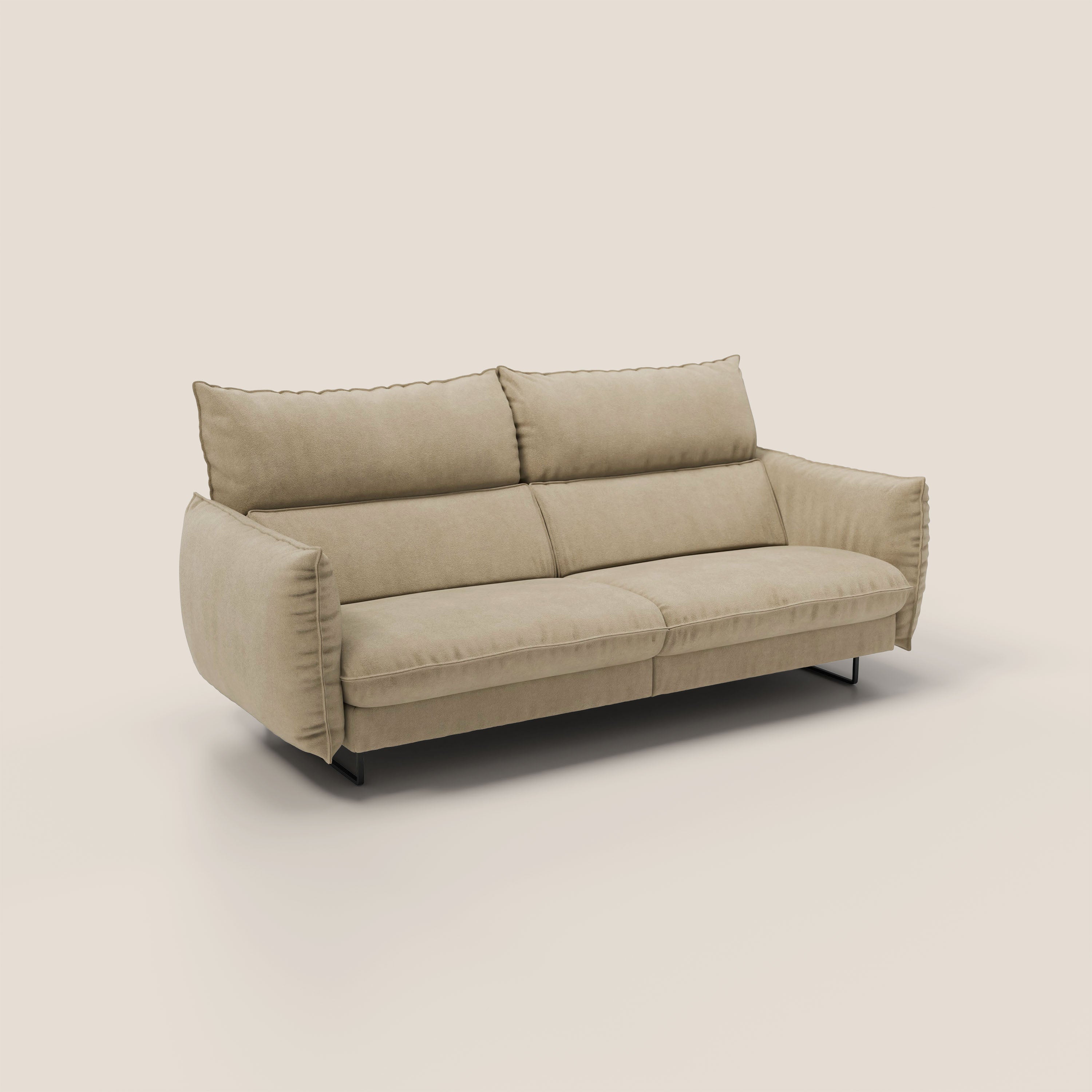 Monamour Divano dal design moderno con opzione relax elettrico in microfibra smacchiabile impermeabile T11 beige - divani.store