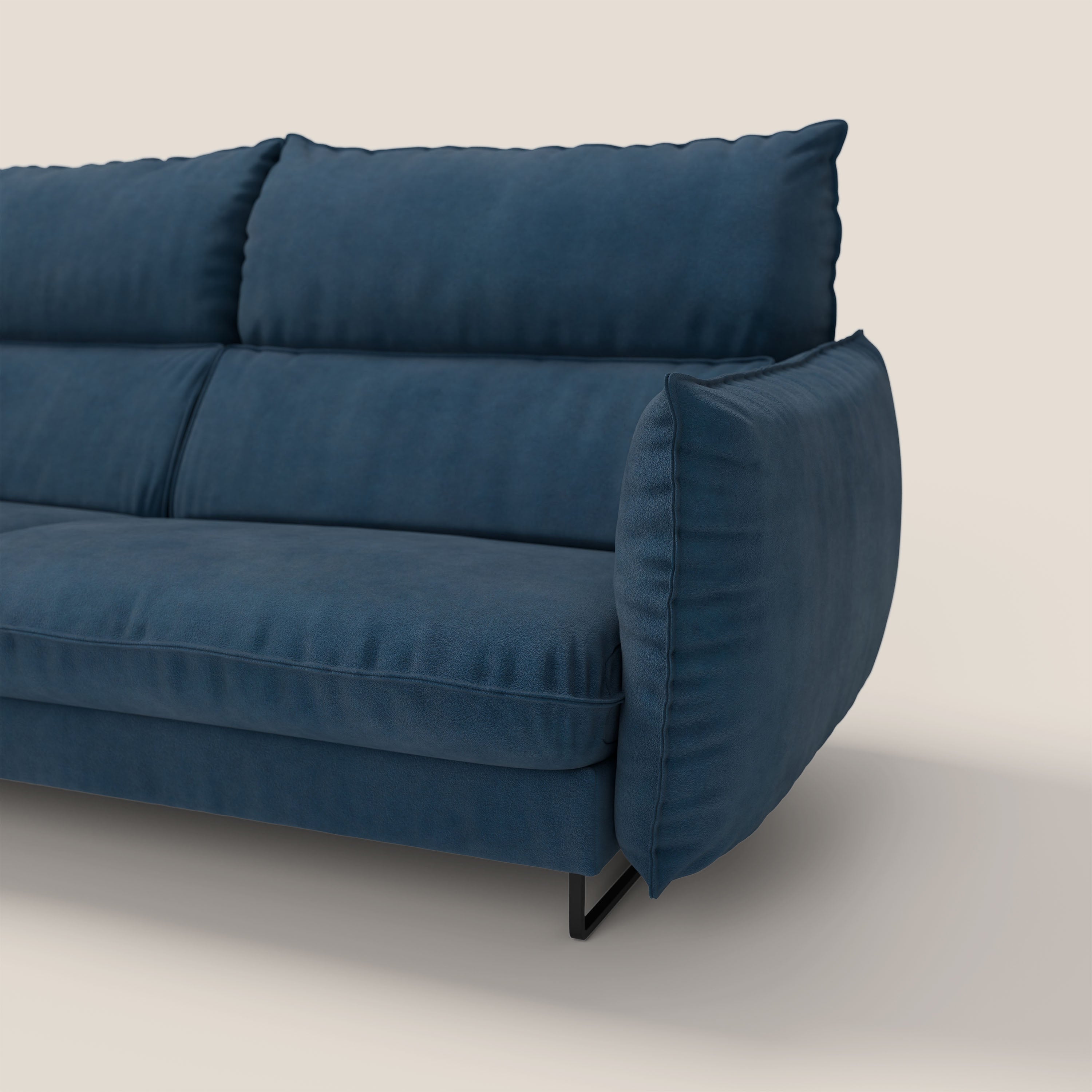 Monamour Divano dal design moderno con opzione relax elettrico in microfibra smacchiabile impermeabile T11 blu - divani.store