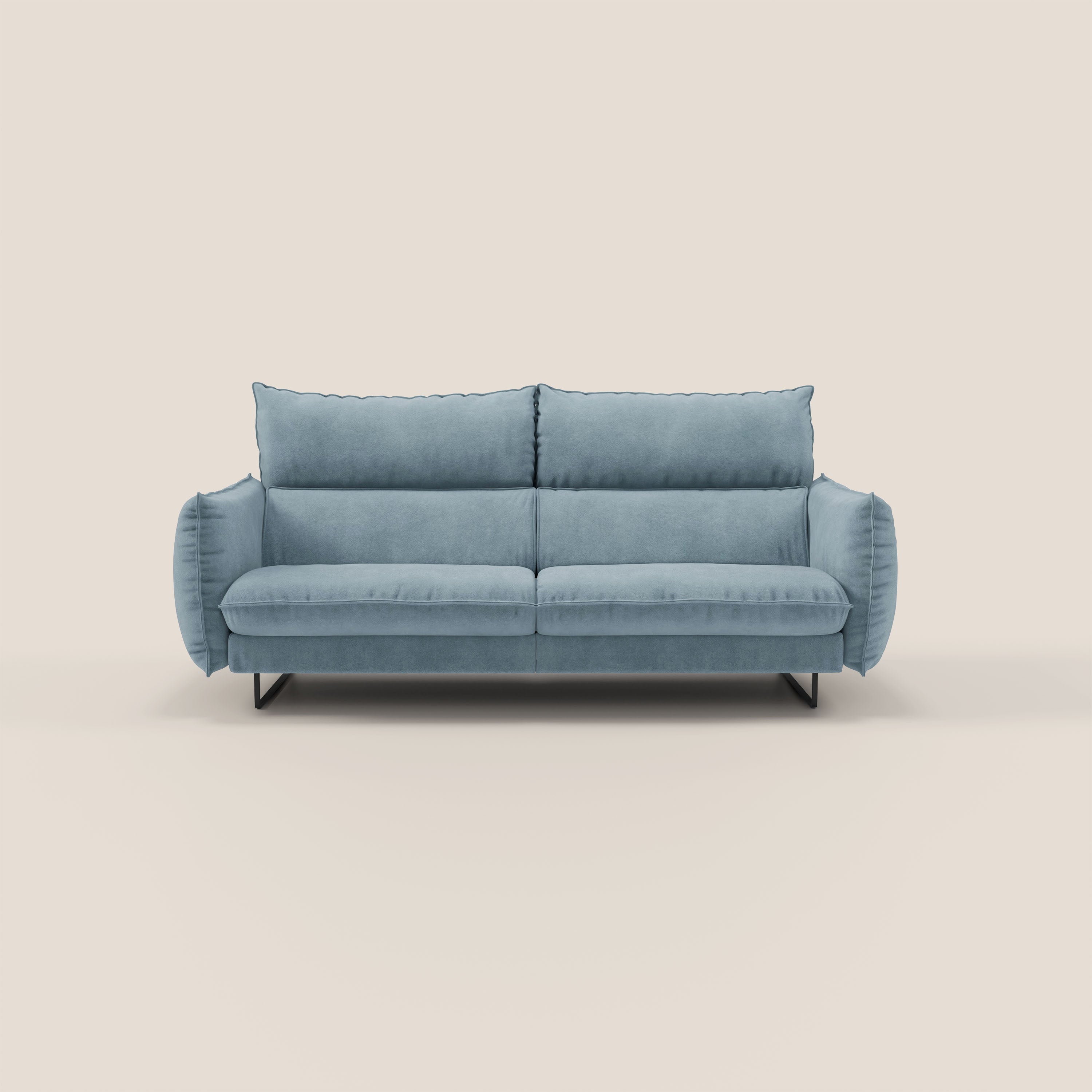 Monamour Divano dal design moderno con opzione relax elettrico in microfibra smacchiabile impermeabile T11 carta da zucchero - divani.store