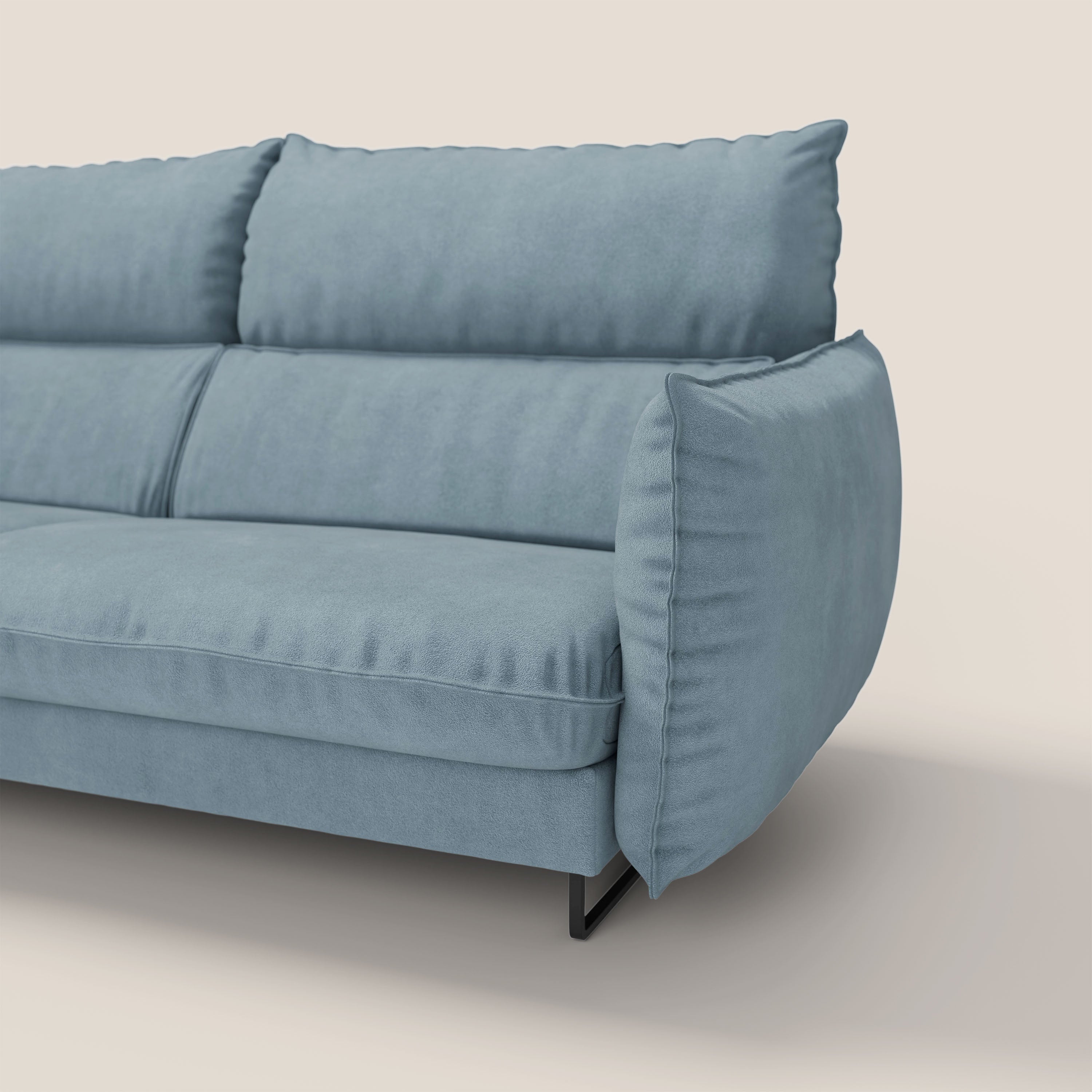 Monamour Divano dal design moderno con opzione relax elettrico in microfibra smacchiabile impermeabile T11 carta da zucchero - divani.store