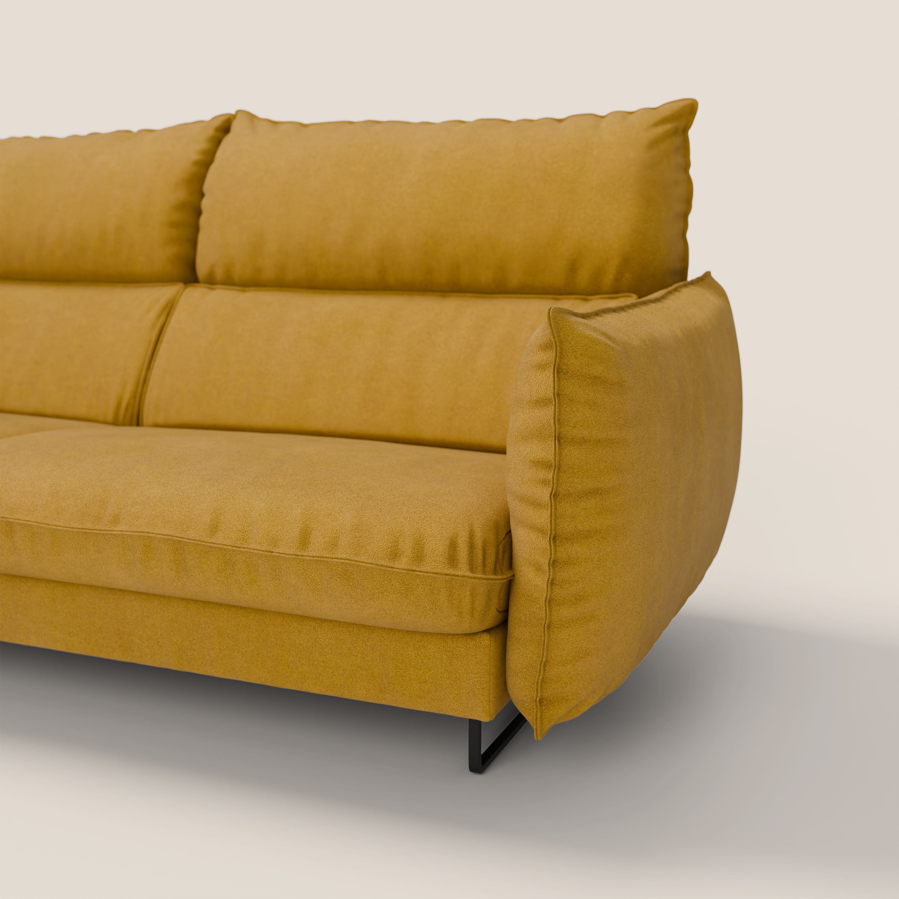 Monamour Divano dal design moderno con opzione relax elettrico in microfibra smacchiabile impermeabile T11 giallo - divani.store