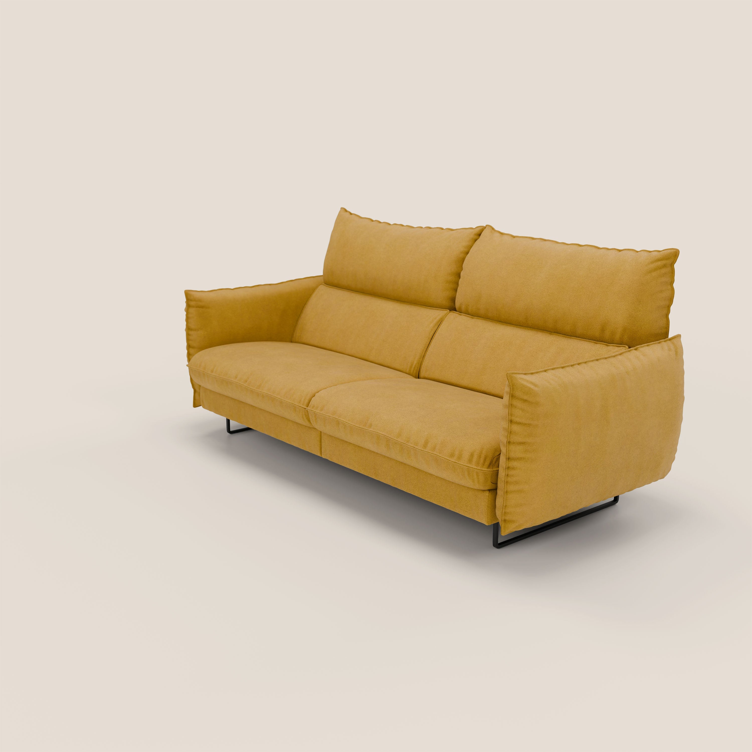 Monamour Divano dal design moderno con opzione relax elettrico in microfibra smacchiabile impermeabile T11 giallo - divani.store