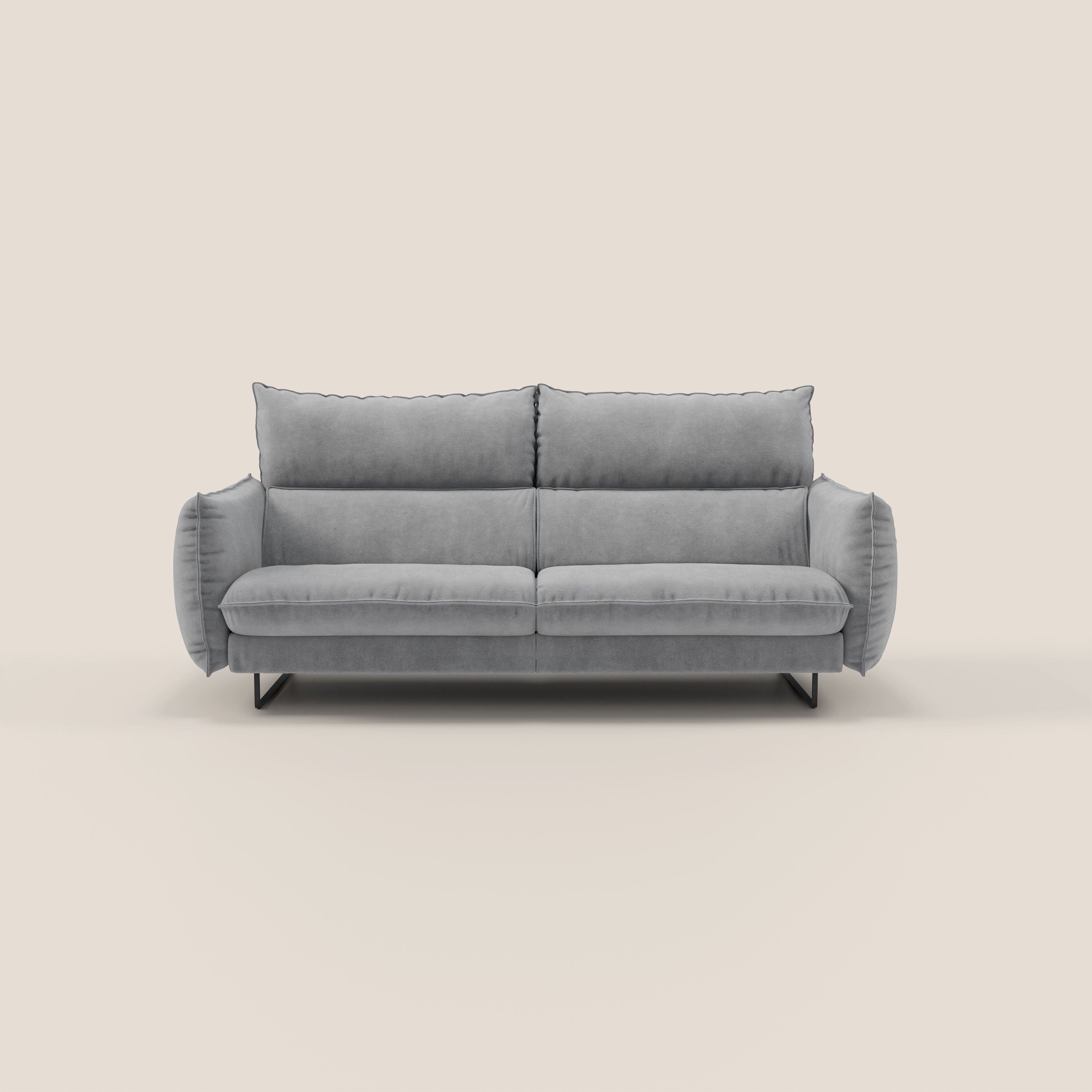 Monamour Divano dal design moderno con opzione relax elettrico in microfibra smacchiabile impermeabile T11 grigio - divani.store