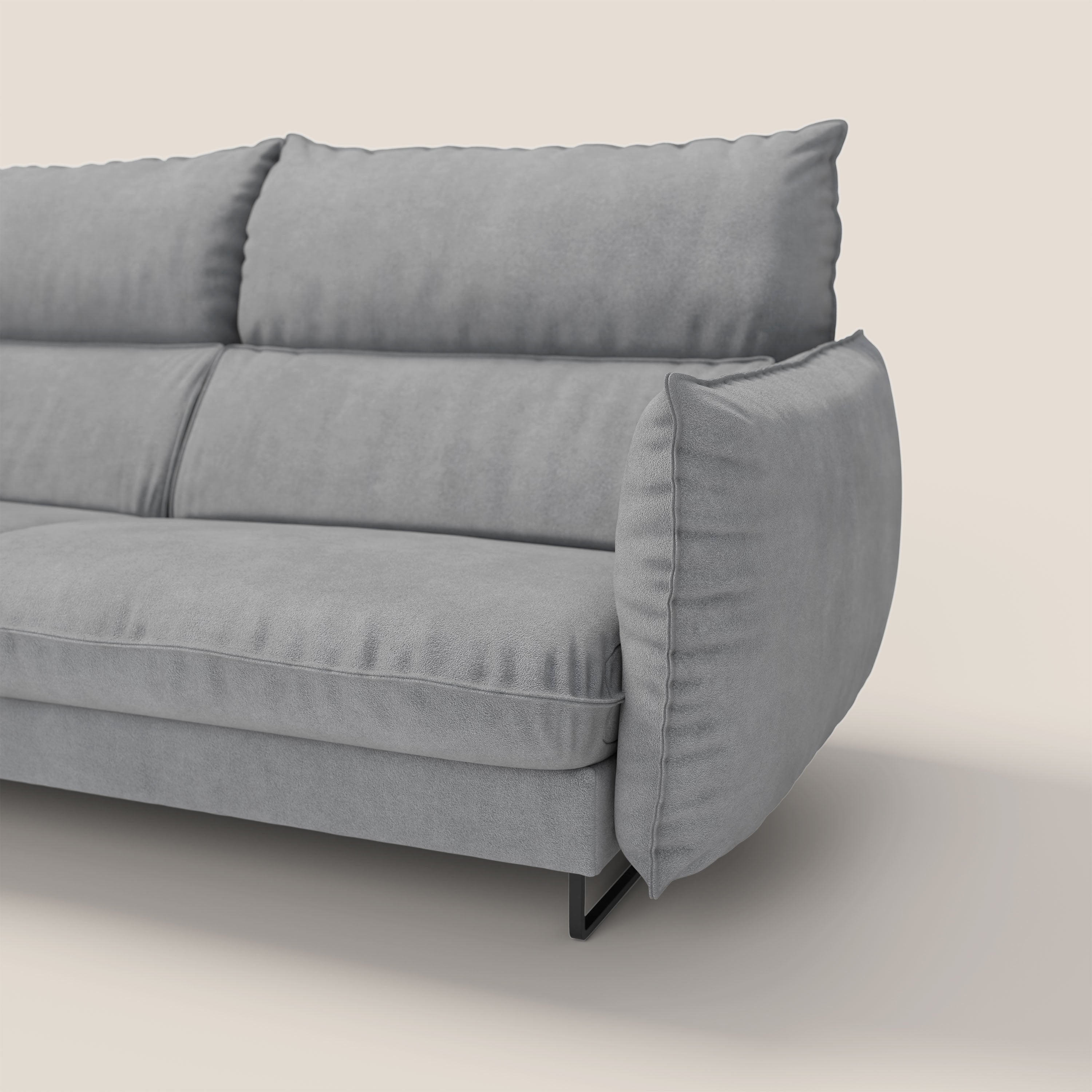 Monamour Divano dal design moderno con opzione relax elettrico in microfibra smacchiabile impermeabile T11 grigio - divani.store