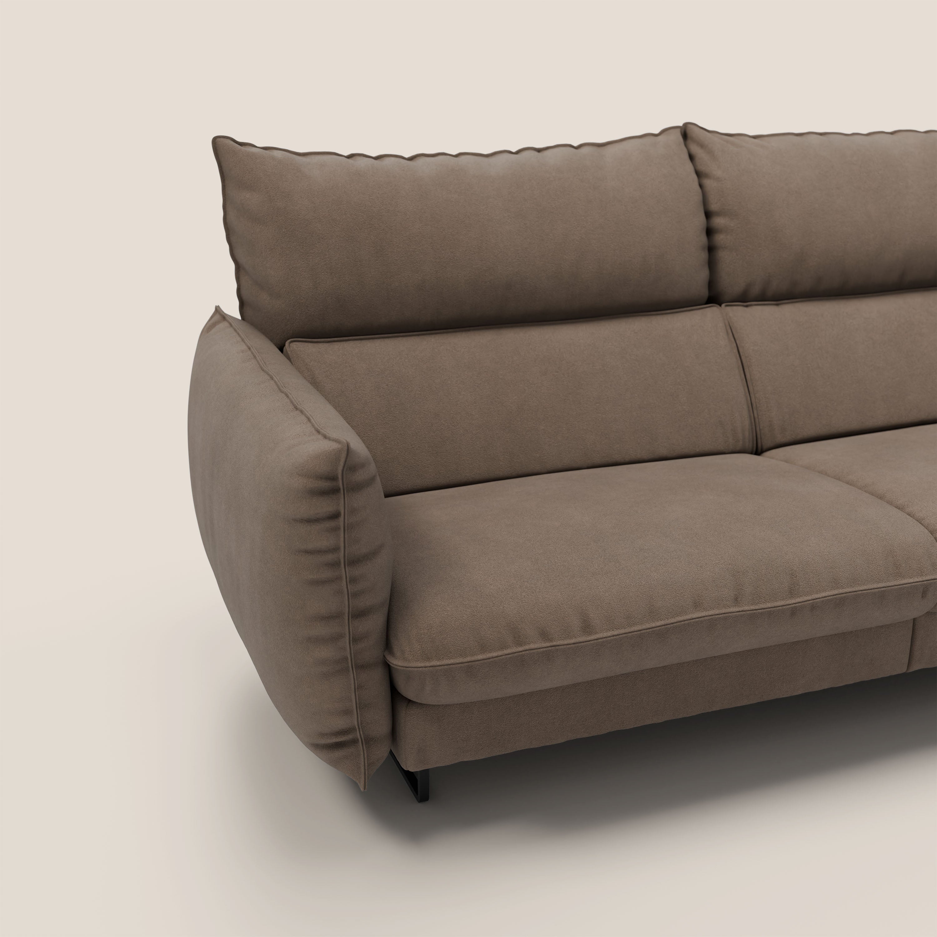 Monamour Divano dal design moderno con opzione relax elettrico in microfibra smacchiabile impermeabile T11 marrone - divani.store