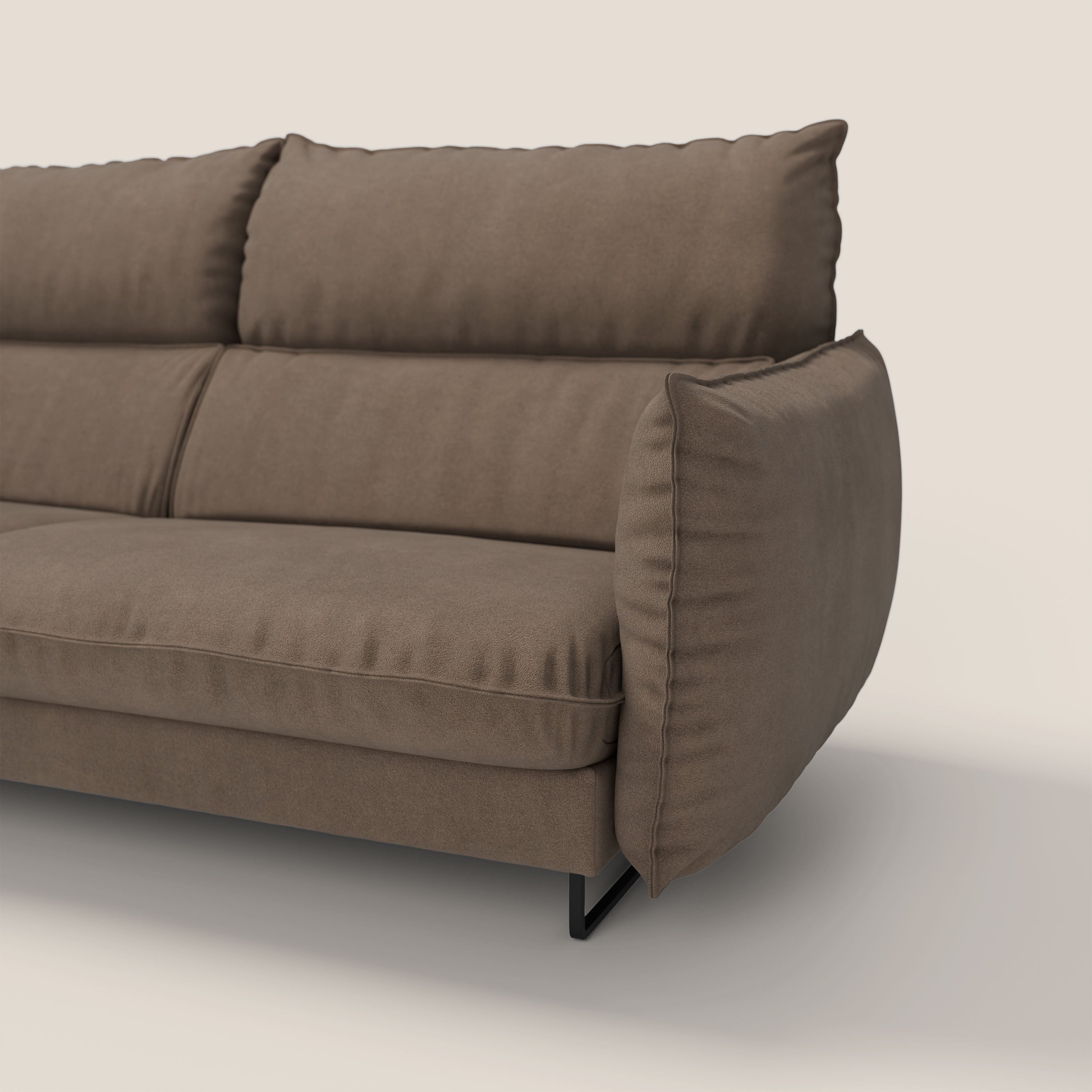 Monamour Divano dal design moderno con opzione relax elettrico in microfibra smacchiabile impermeabile T11 marrone - divani.store