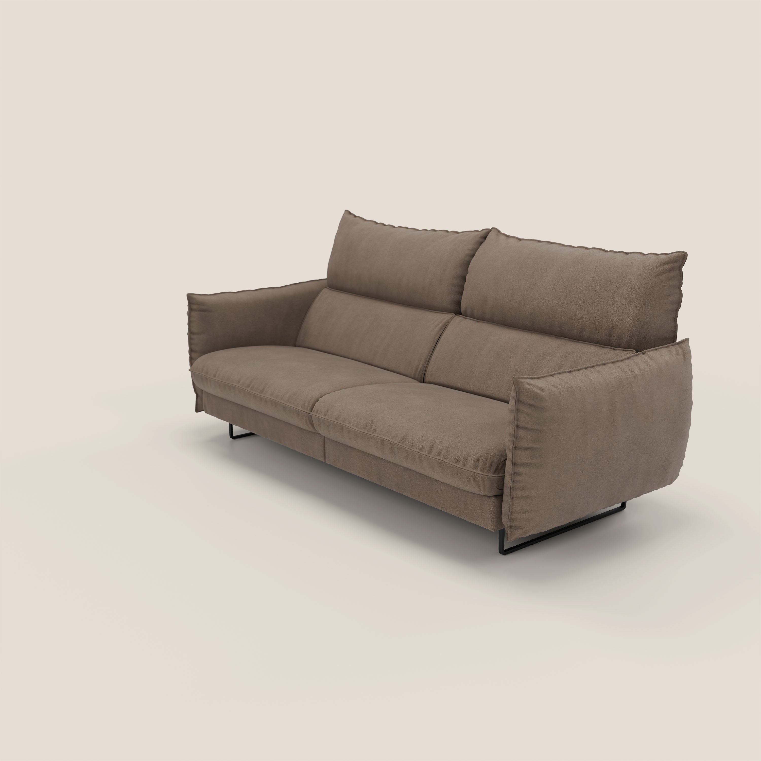 Monamour Divano dal design moderno con opzione relax elettrico in microfibra smacchiabile impermeabile T11 marrone - divani.store